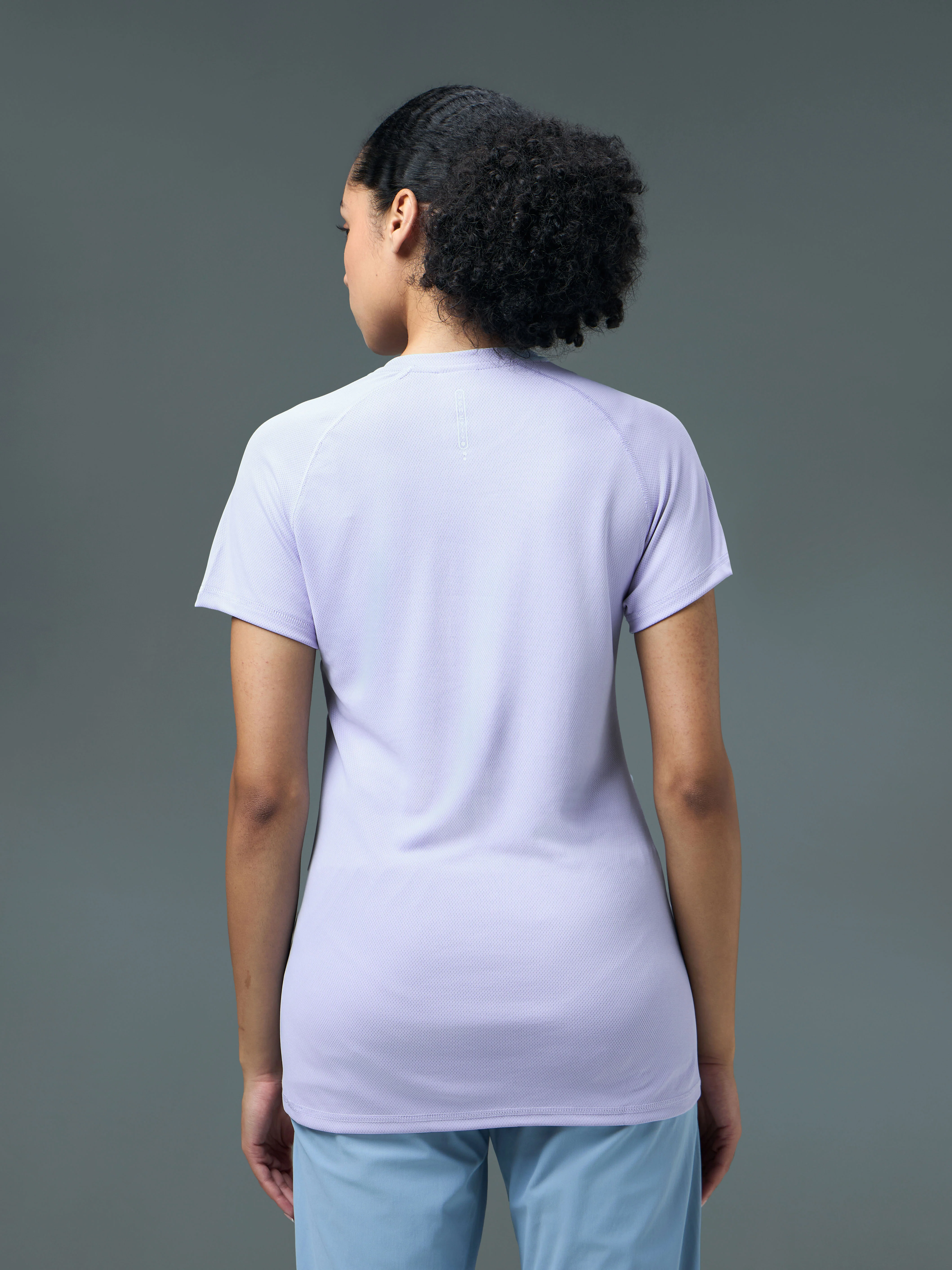 Women Solid Slim Fit Crew Neck T-shirt with TECHNO COOL - Image 3
