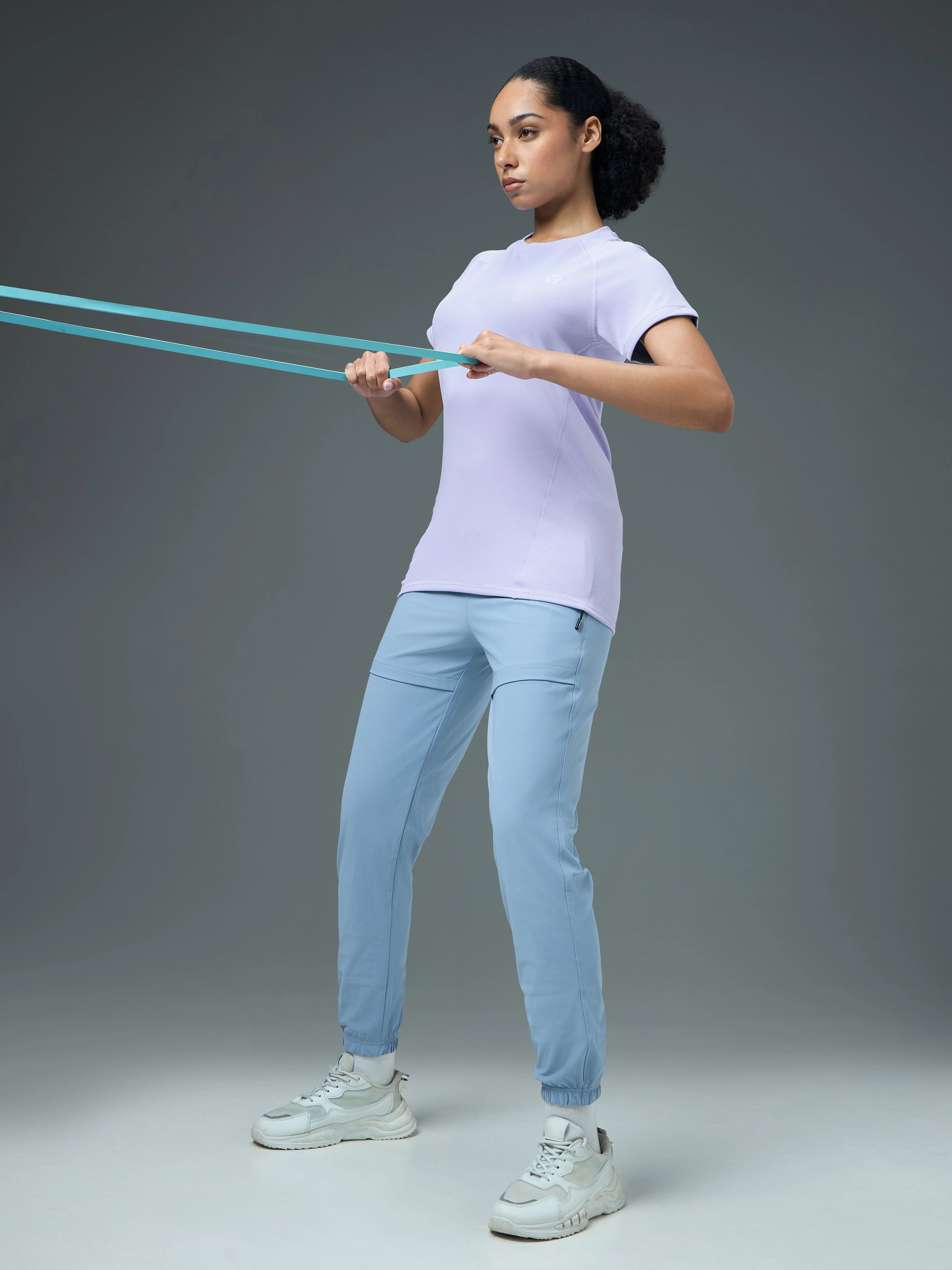 Women Solid Slim Fit Crew Neck T-shirt with TECHNO COOL - Image 5