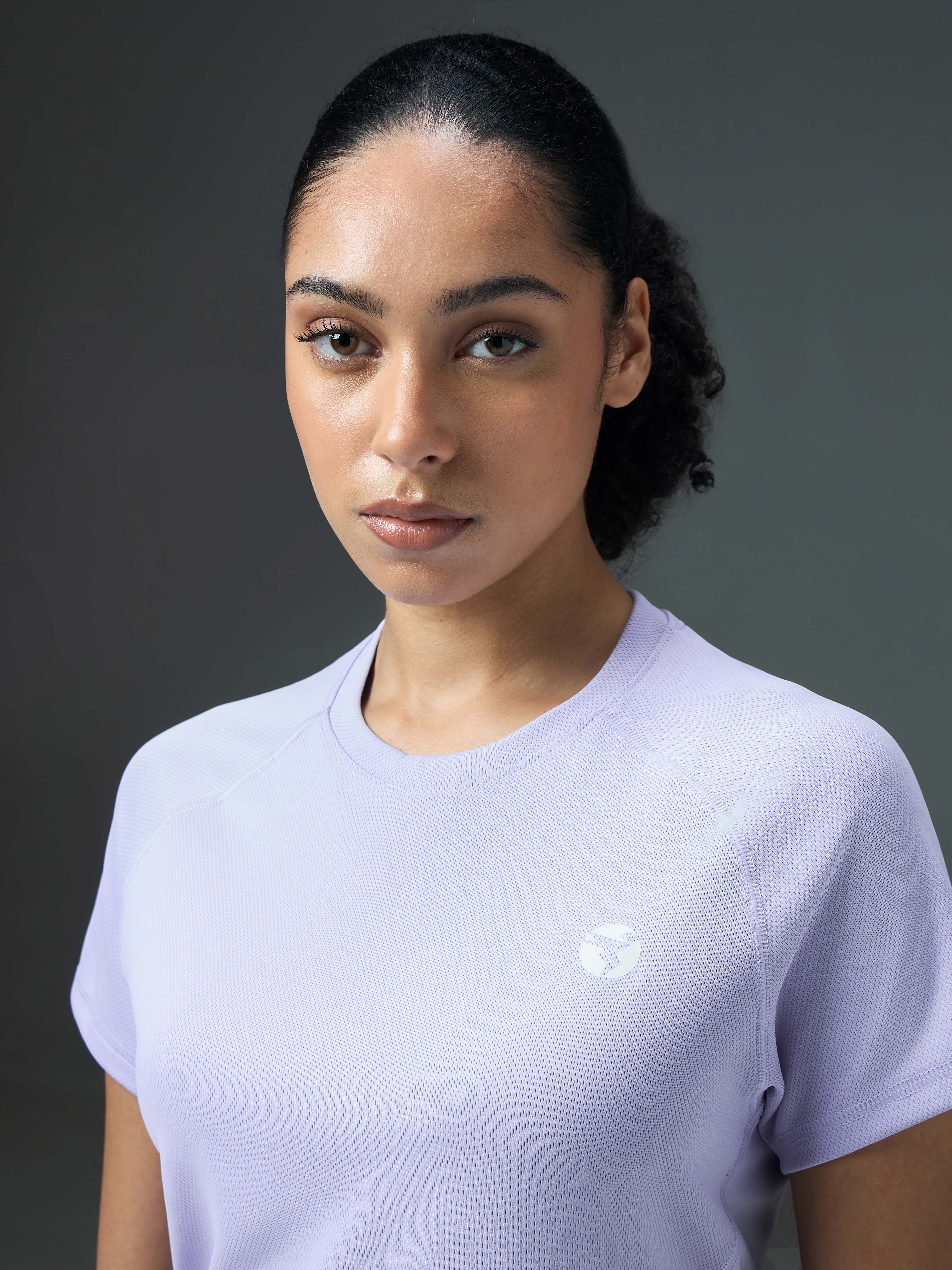 Women Solid Slim Fit Crew Neck T-shirt with TECHNO COOL - Image 6
