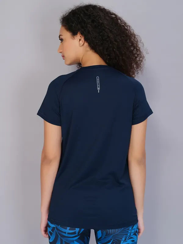 Women Solid Slim Fit Crew Neck T-shirt with TECHNO COOL - Image 3
