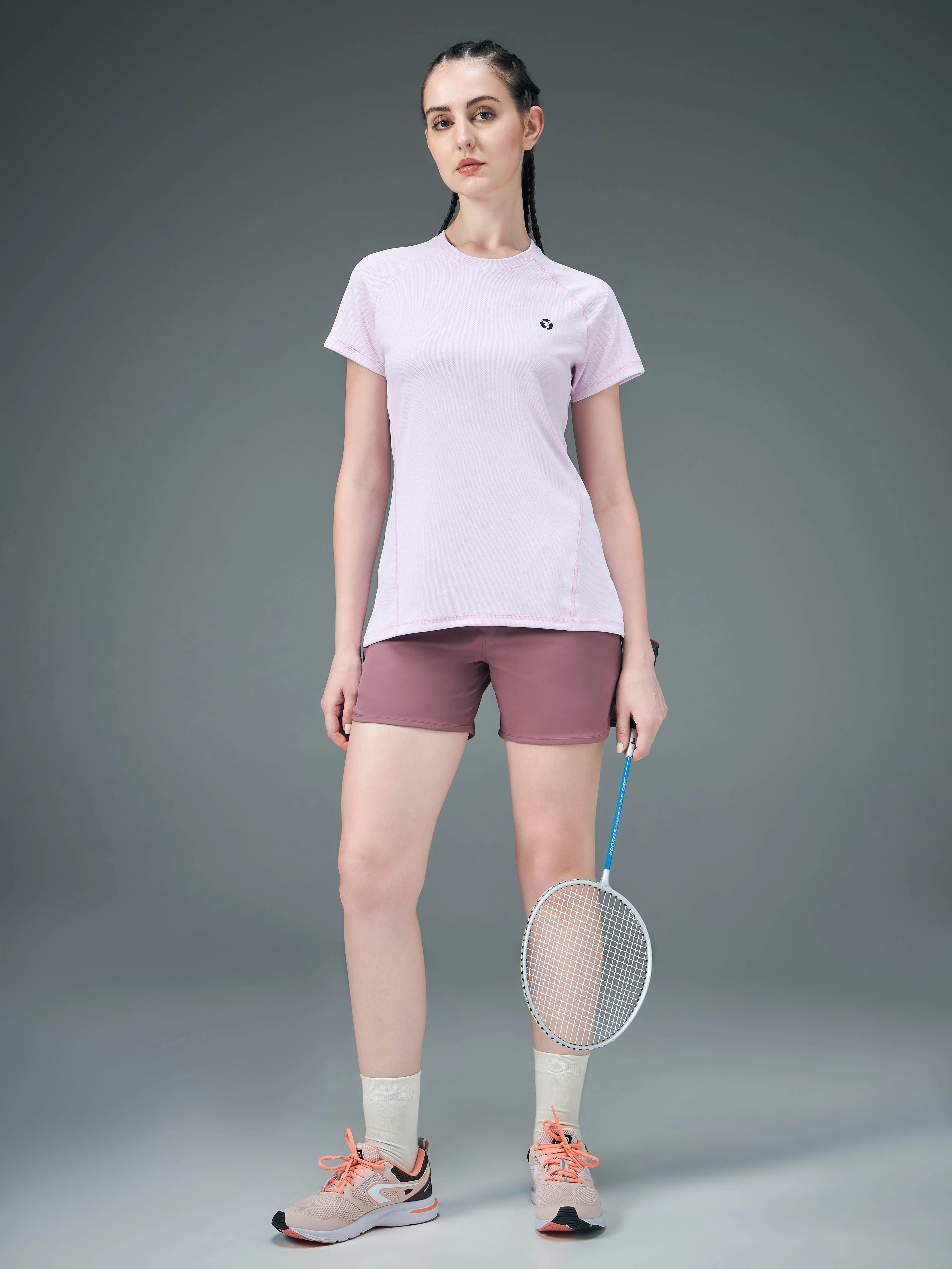 Women Solid Slim Fit Crew Neck T-shirt with TECHNO COOL - Image 4