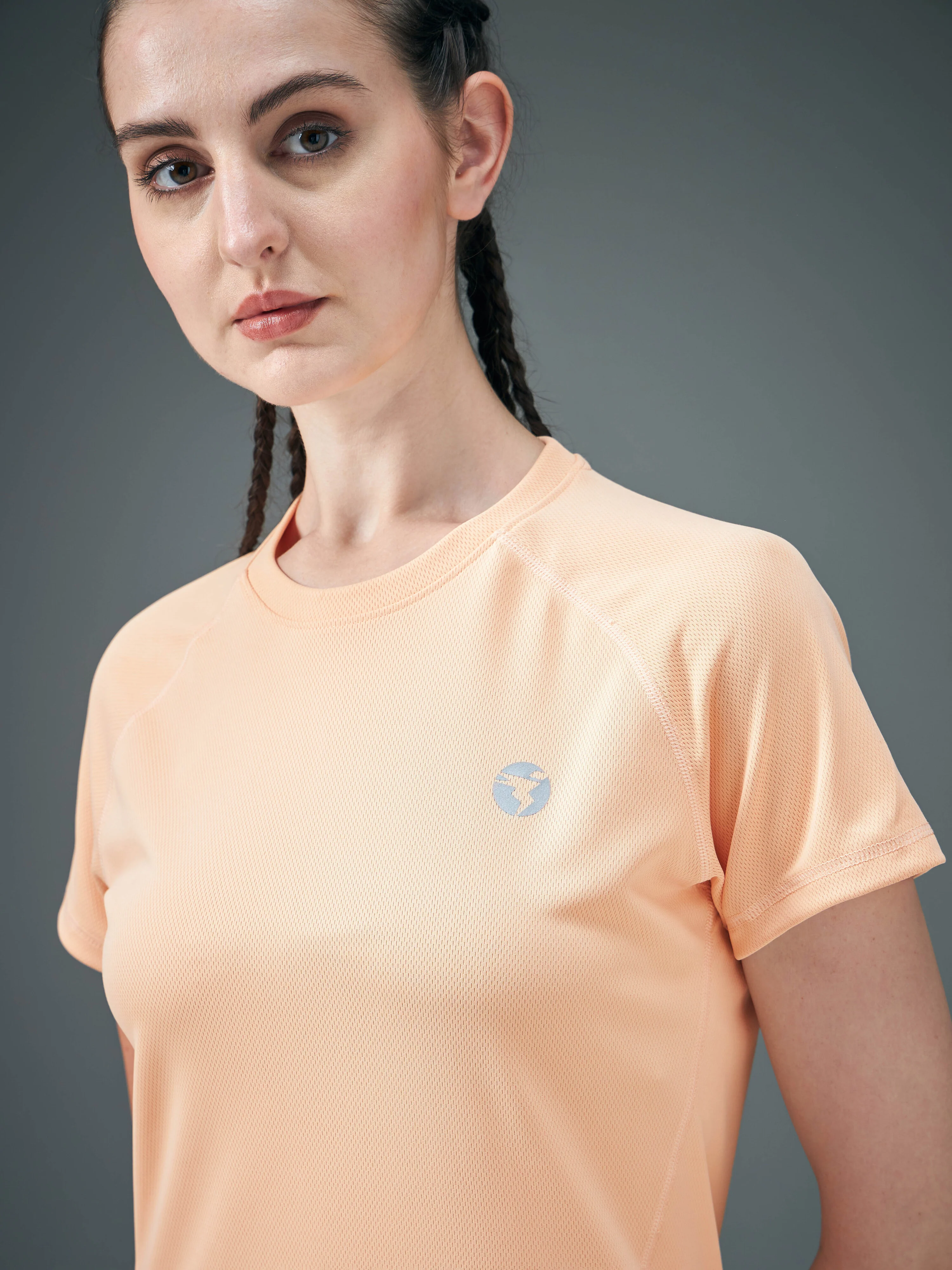 Women Solid Slim Fit Crew Neck T-shirt with TECHNO COOL - Image 6