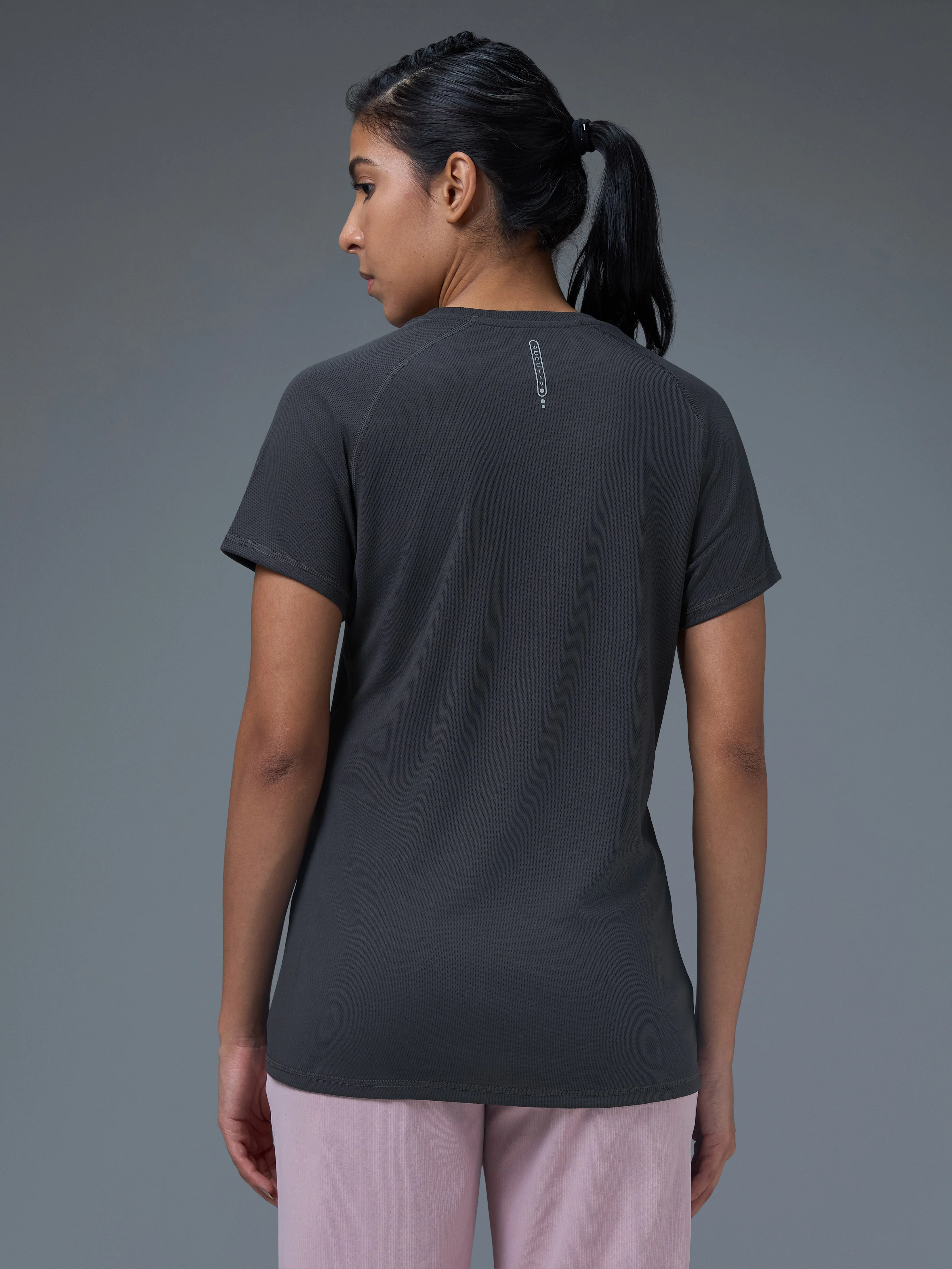 Women Solid Slim Fit Crew Neck T-shirt with TECHNO COOL - Image 3