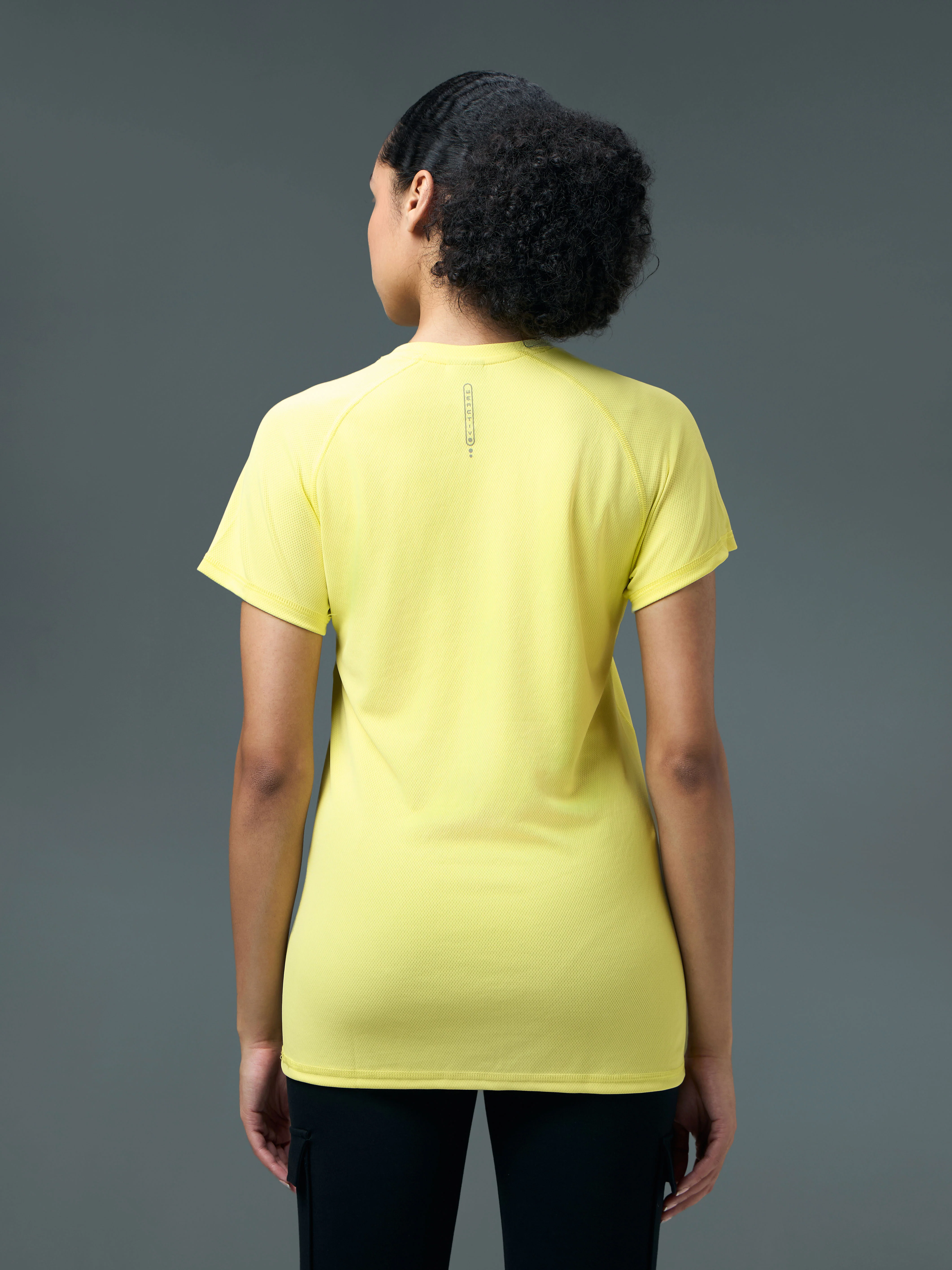 Women Solid Slim Fit Crew Neck T-shirt with TECHNO COOL - Image 2