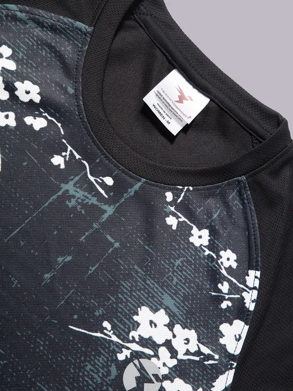 Women Printed Slim Fit Crew Neck T-shirt with TECHNO COOL - Image 8