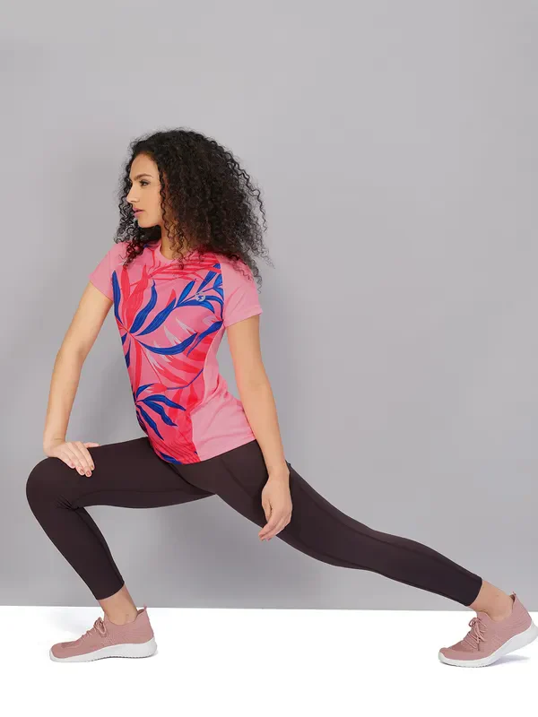 Women Printed Slim Fit Crew Neck T-shirt with TECHNO COOL - Image 5