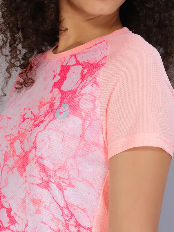 Women Printed Slim Fit Crew Neck T-shirt with TECHNO COOL - Image 6