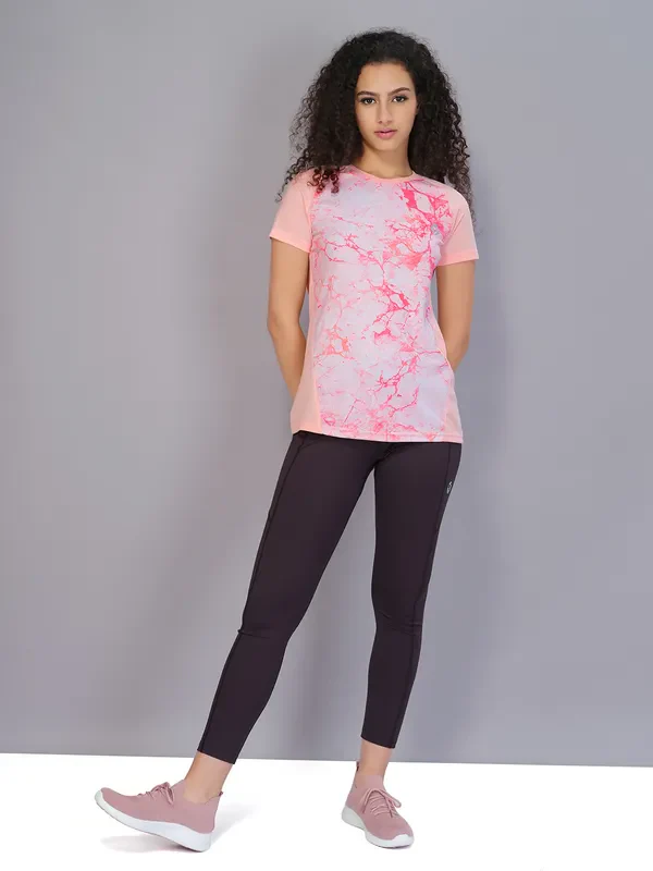 Women Printed Slim Fit Crew Neck T-shirt with TECHNO COOL - Image 7