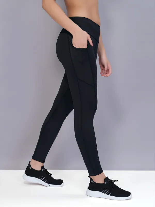Women Solid Slim Fit Tights with ELASTO PLUS - Image 2