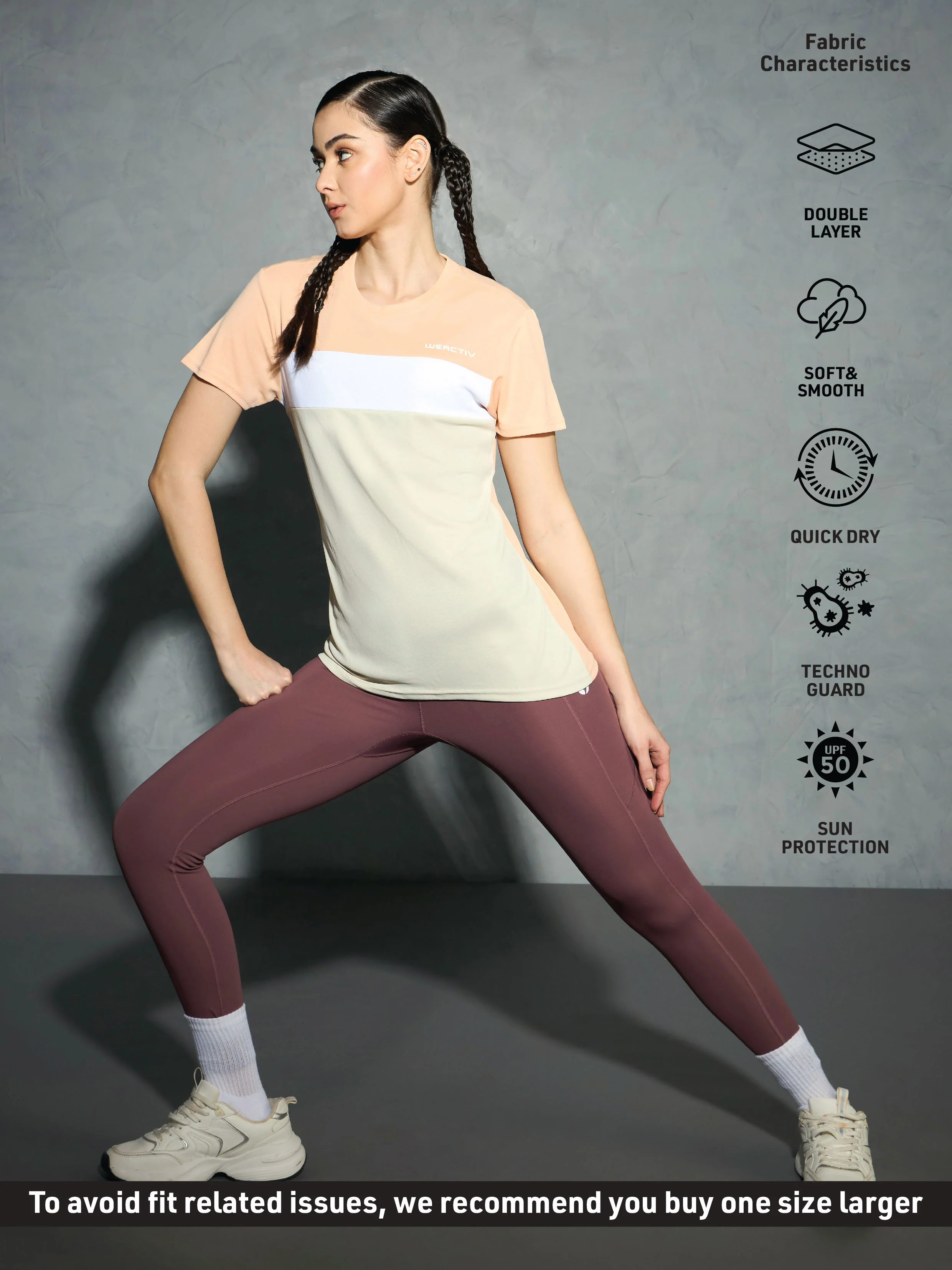 Women Colorblock Slim Fit Round Neck Sports T-shirt with TECHNOCOOL+ - Image 4