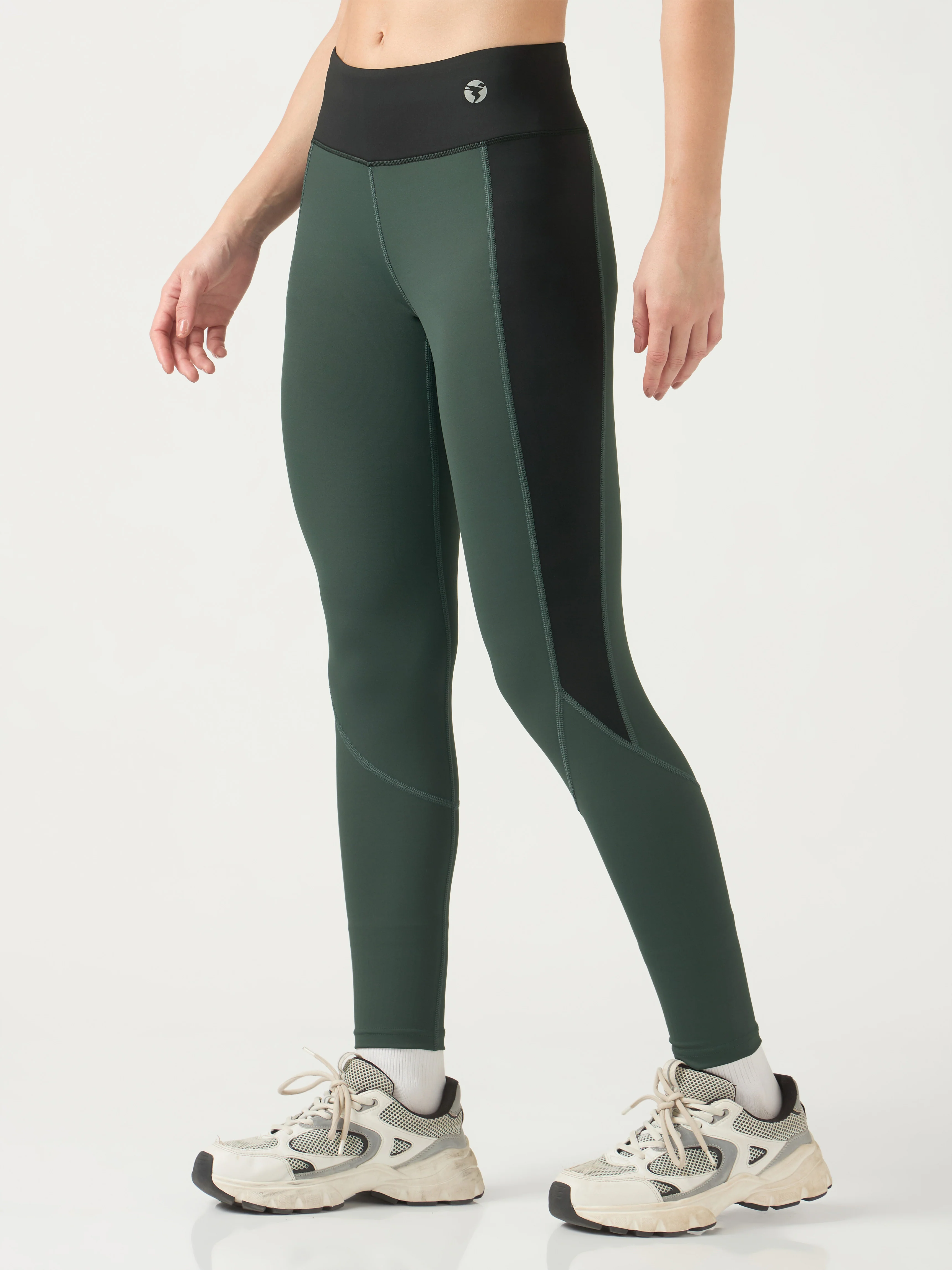 Women Colorblock Slim Fit Tights with ELASTOPLUS - Image 4