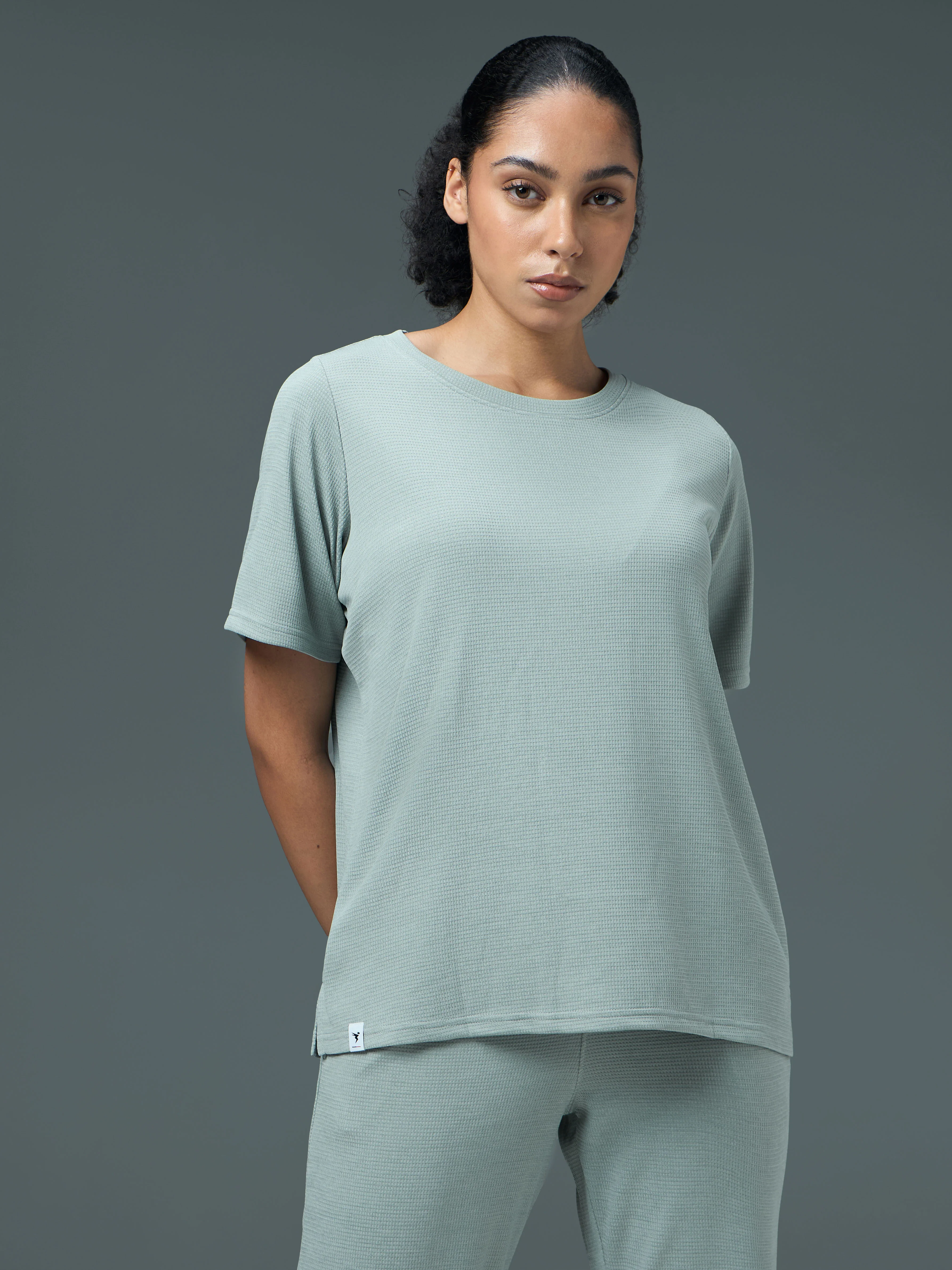 Women Cubic Melange Relaxed Fit Co-ord Set with DOUBLE COOL - Image 2