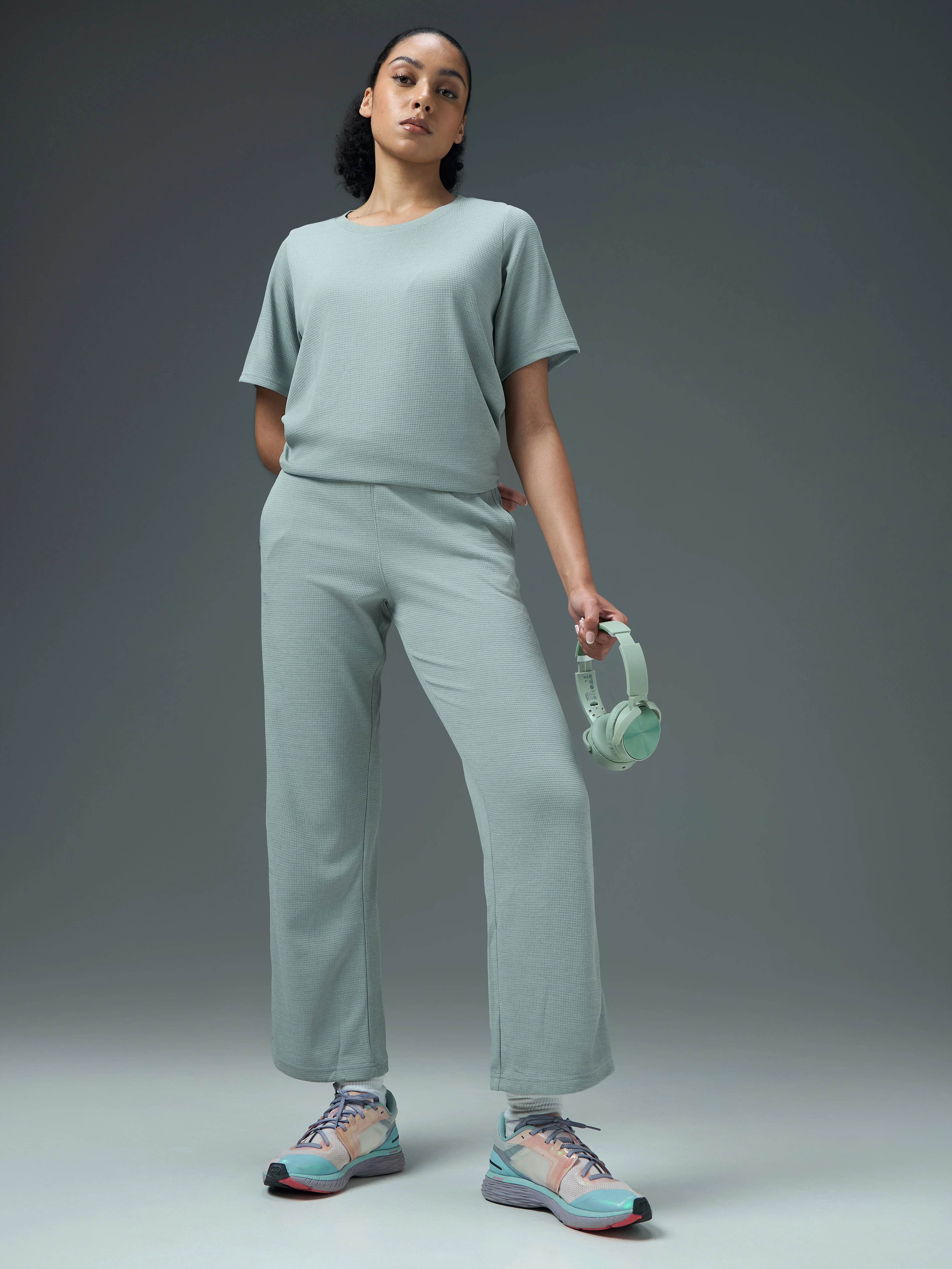 Women Cubic Melange Relaxed Fit Co-ord Set with DOUBLE COOL - Image 6