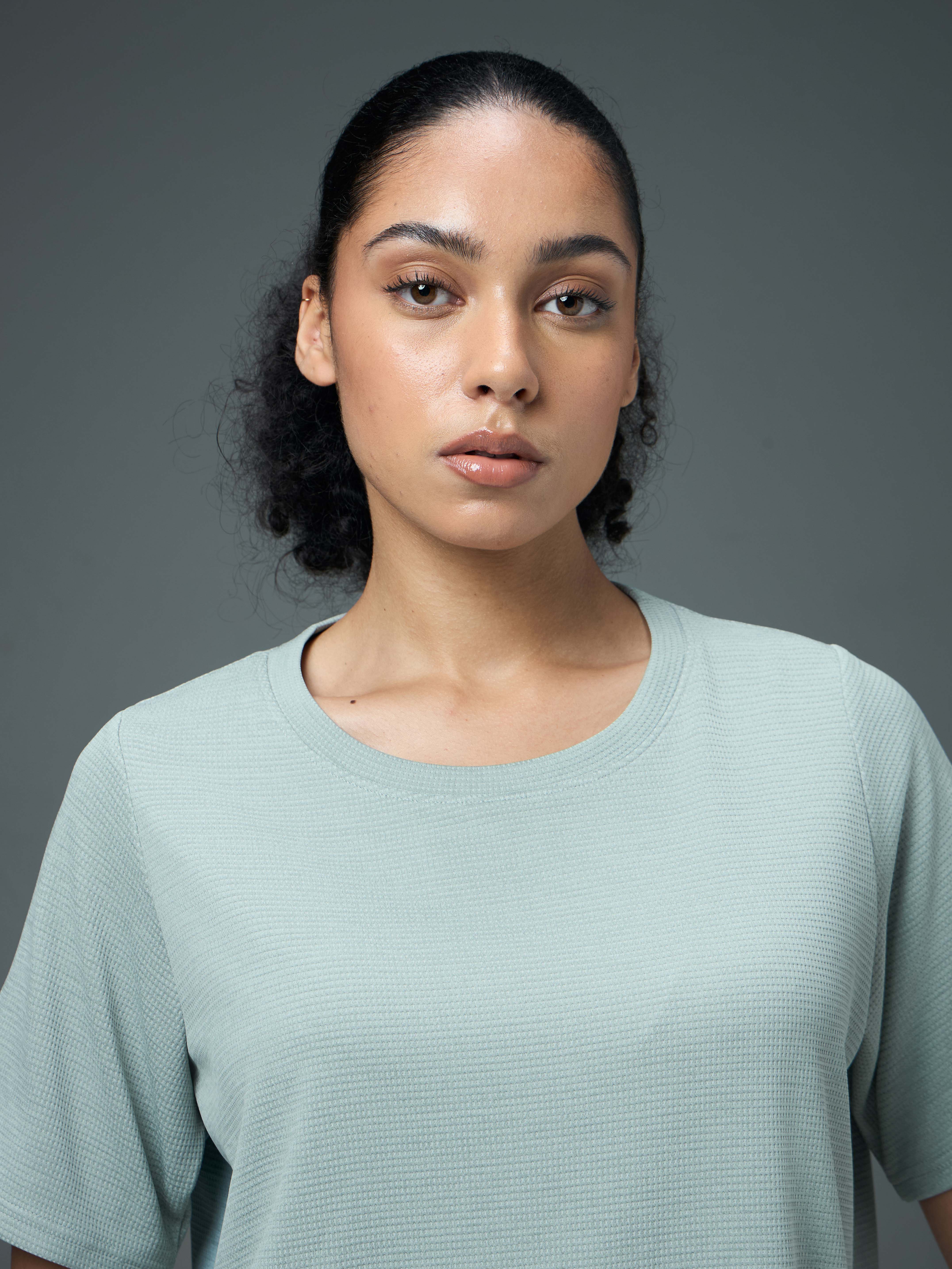 Women Cubic Melange Relaxed Fit Round Neck T-shirt with DOUBLE COOL - Image 5