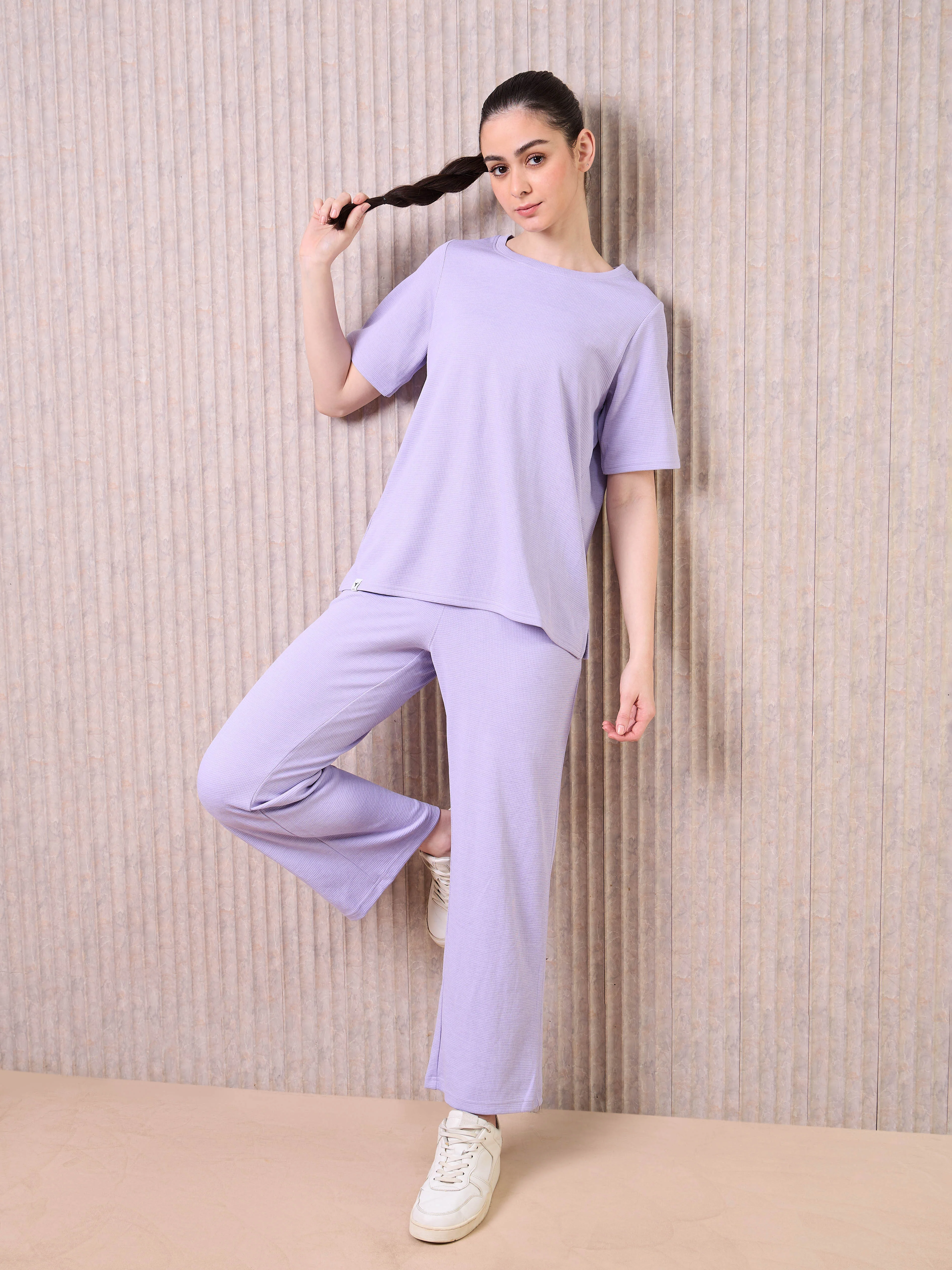 Women Cubic Melange Relaxed Fit Trackpants with DOUBLE COOL - Image 4