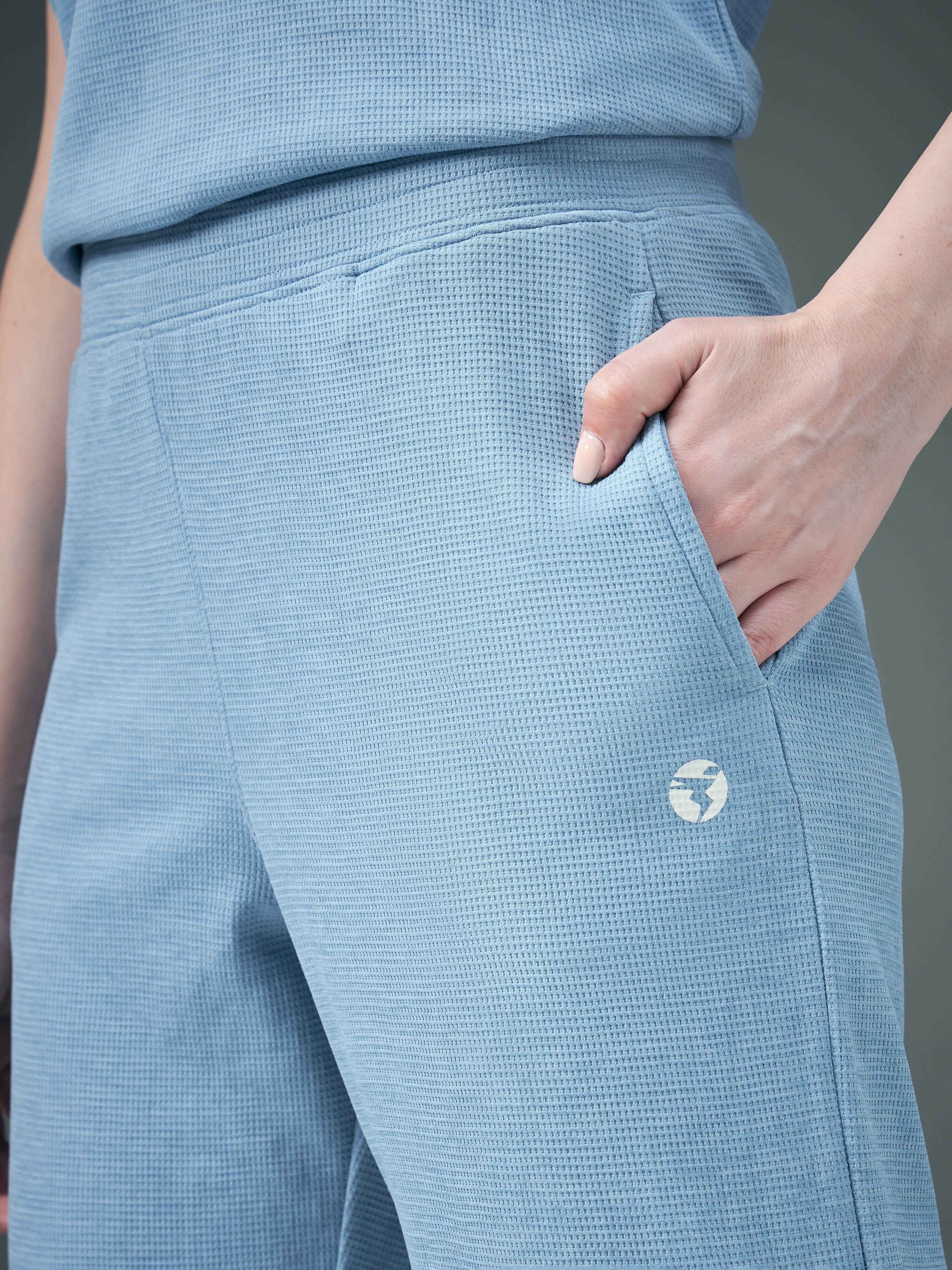 Women Cubic Melange Relaxed Fit Trackpants with DOUBLE COOL - Image 6