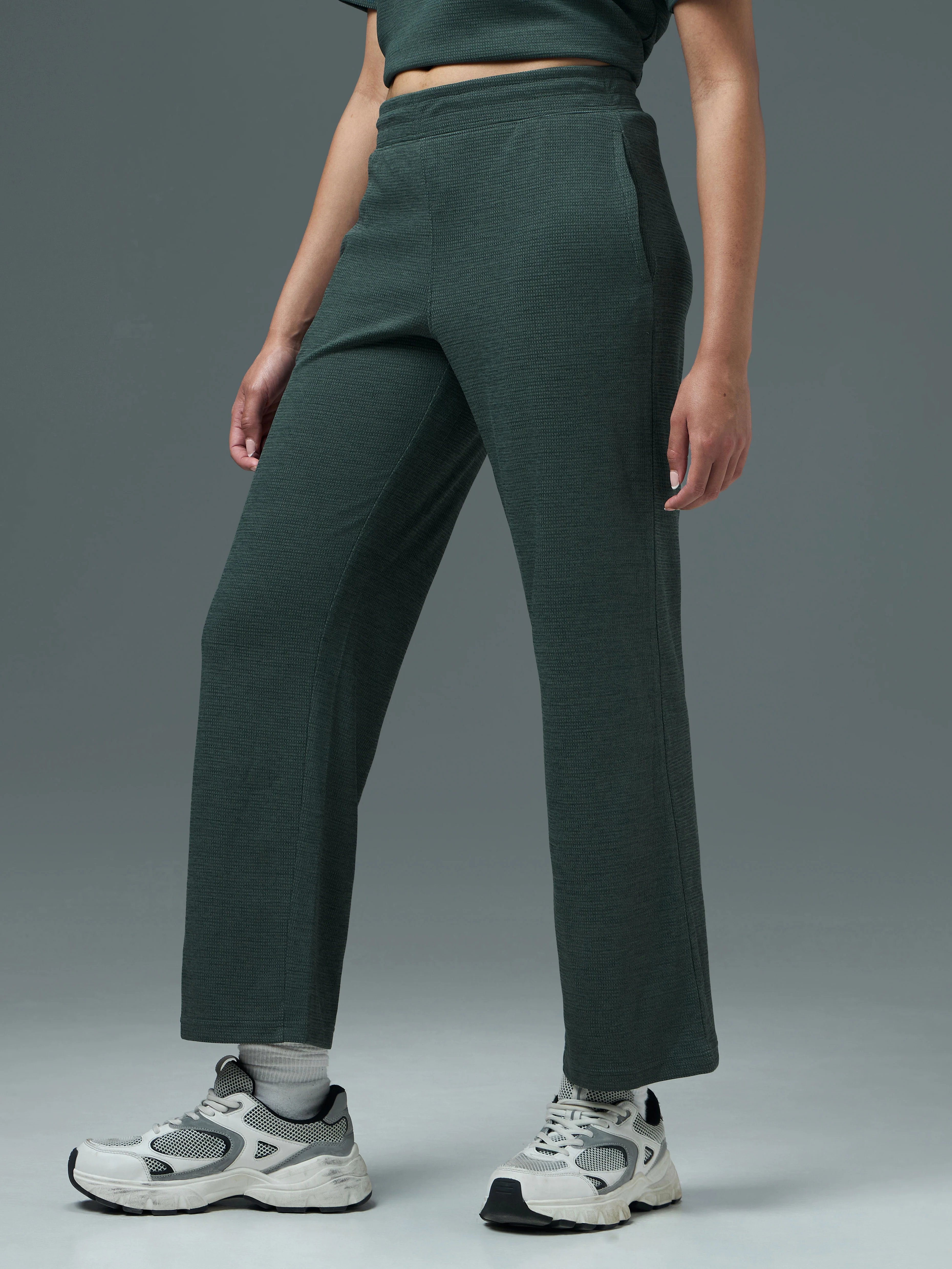Women Cubic Melange Relaxed Fit Trackpants with DOUBLE COOL - Image 3