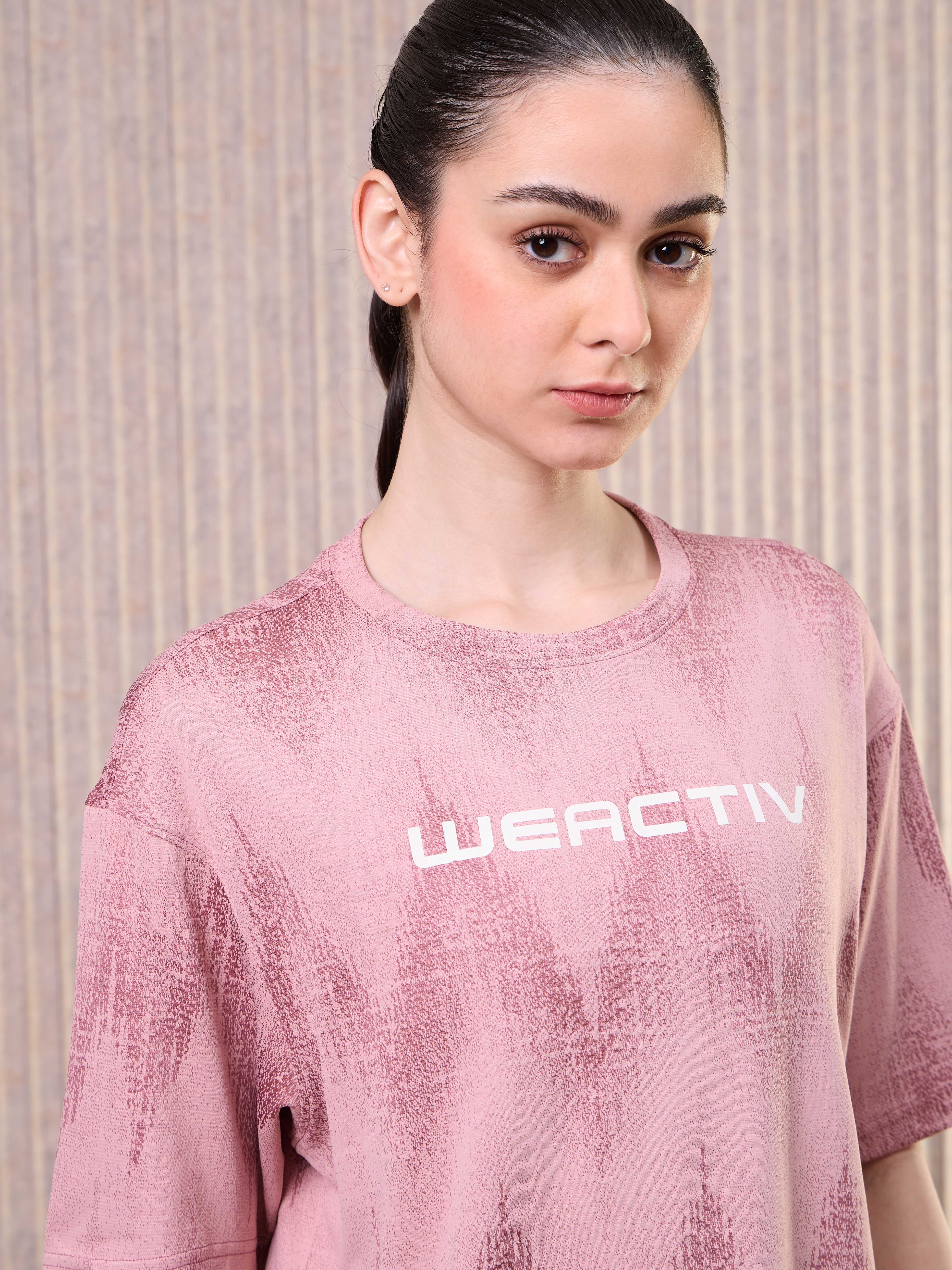 Women Jacquard Boxy Fit Round Neck T-shirt with DOUBLE COOL - Image 7