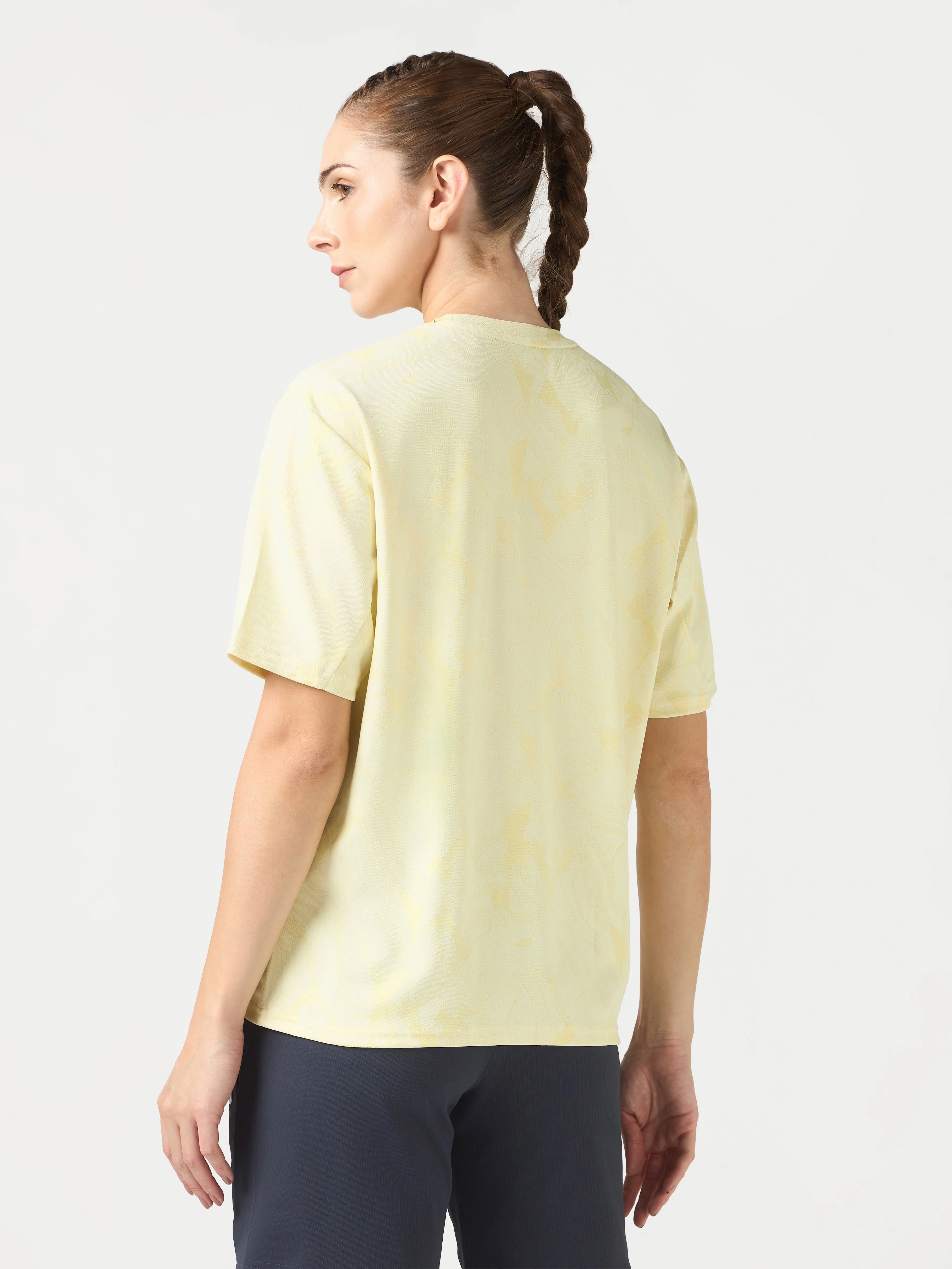 Women Jacquard Boxy Fit Round Neck T-shirt with DOUBLE COOL - Image 3
