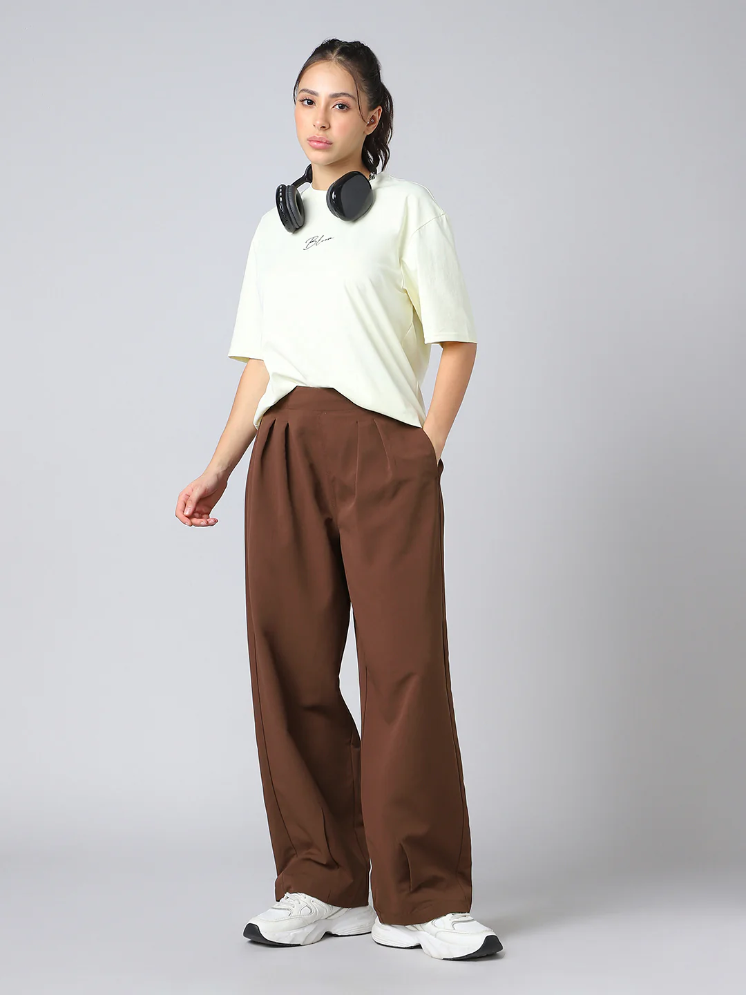 Women Korean Style Baggy Pants Wide Leg Trousers with TECHNOLITE - Image 5
