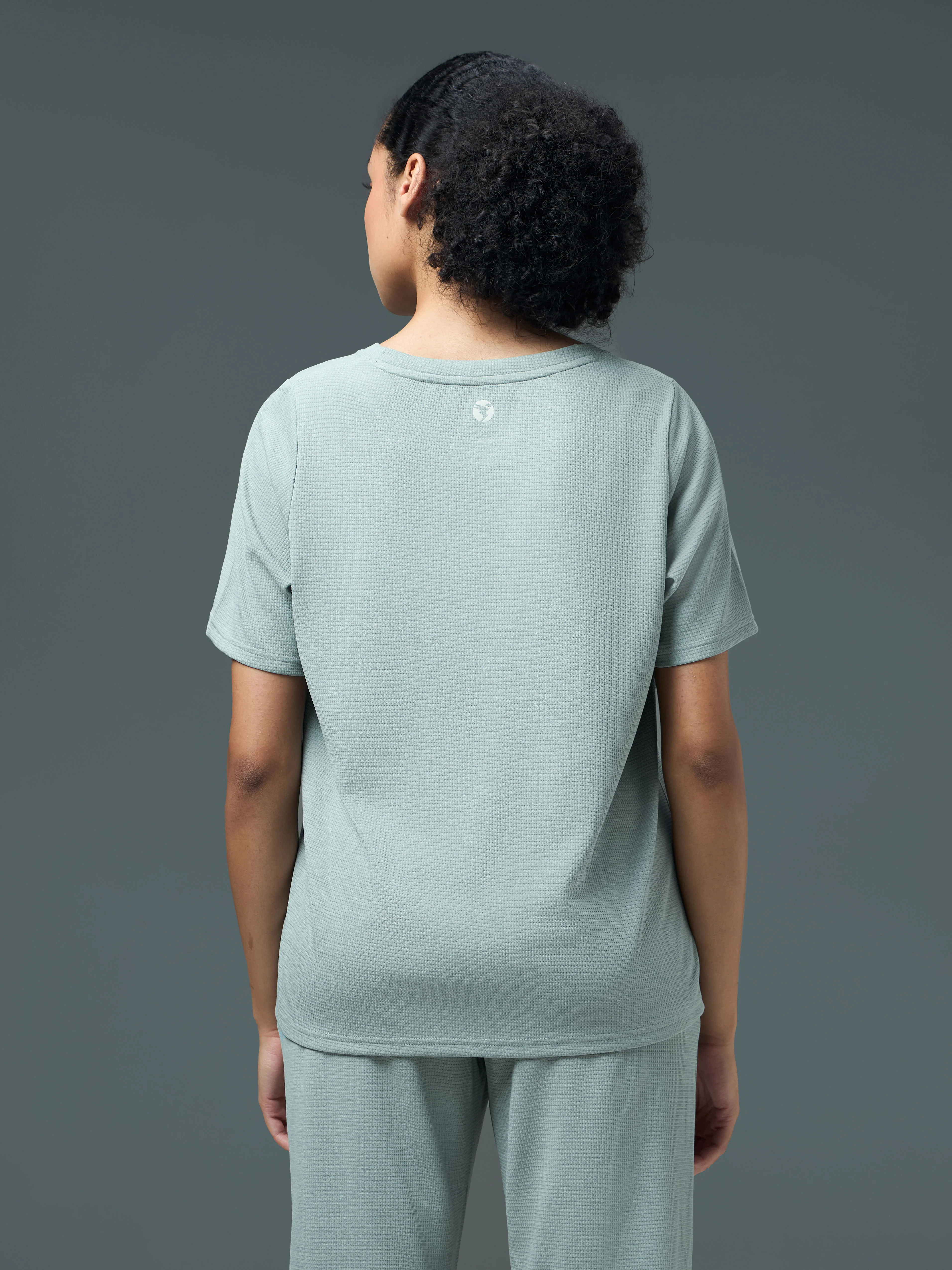 Women Pack of 2 Relaxed Fit Cubic Melange Round Neck T-shirt with DOUBLE COOL - Image 3