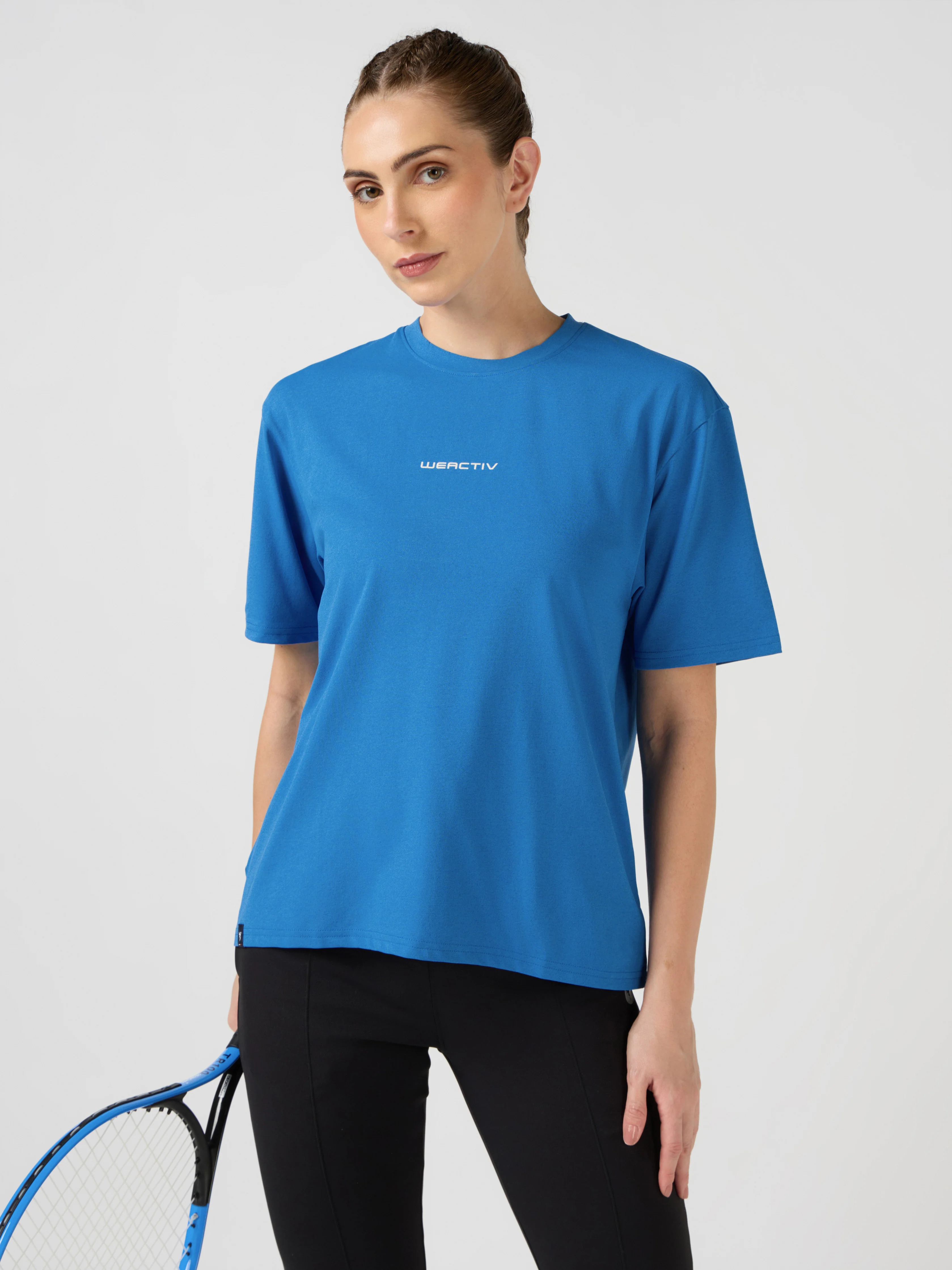 Women Printed Boxy Fit Round Neck T-shirt with COTFLEX
