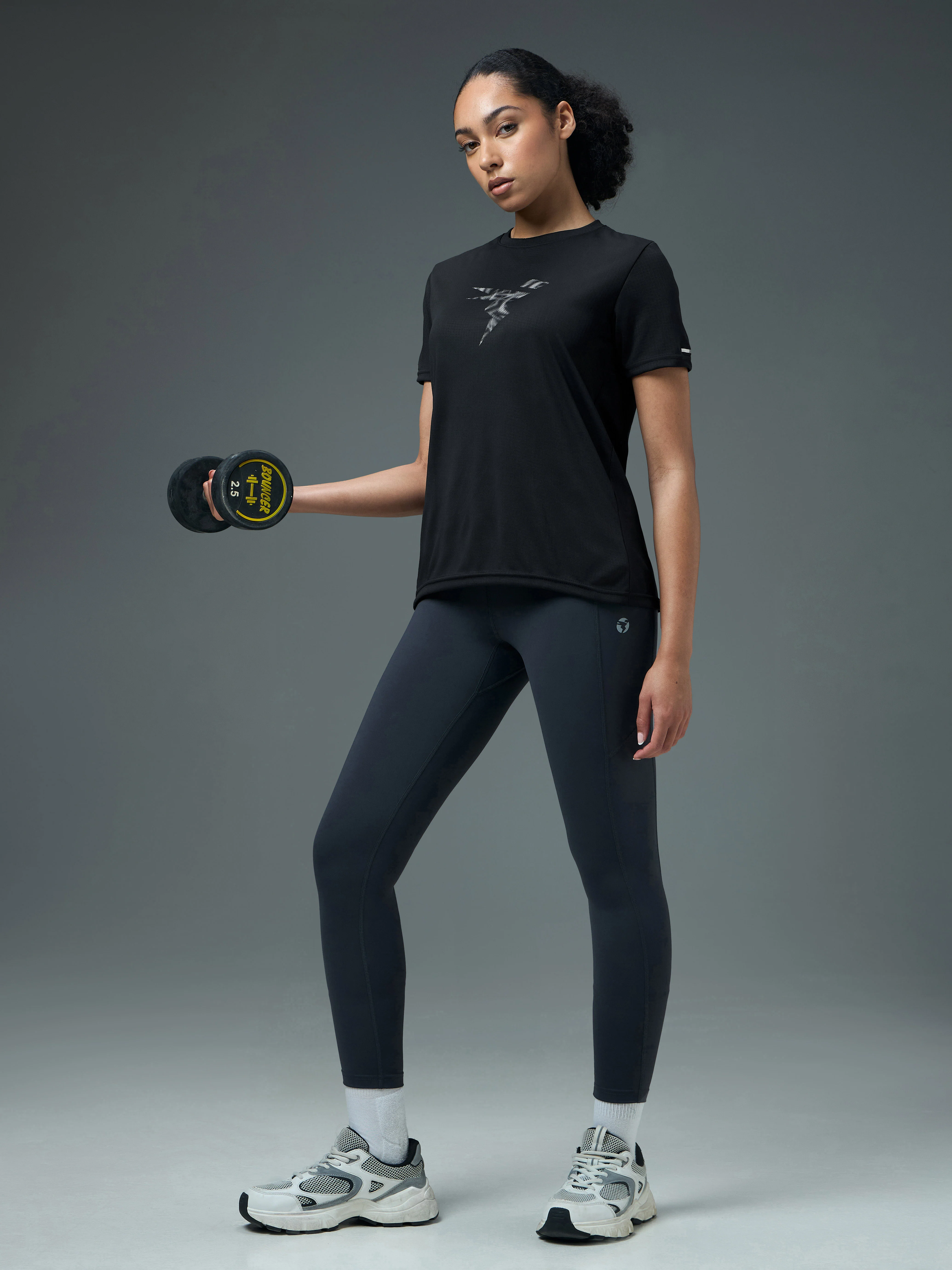 Women Printed Regular Fit Round Neck Sports Tee with TECHNOCOOL+ - Image 5