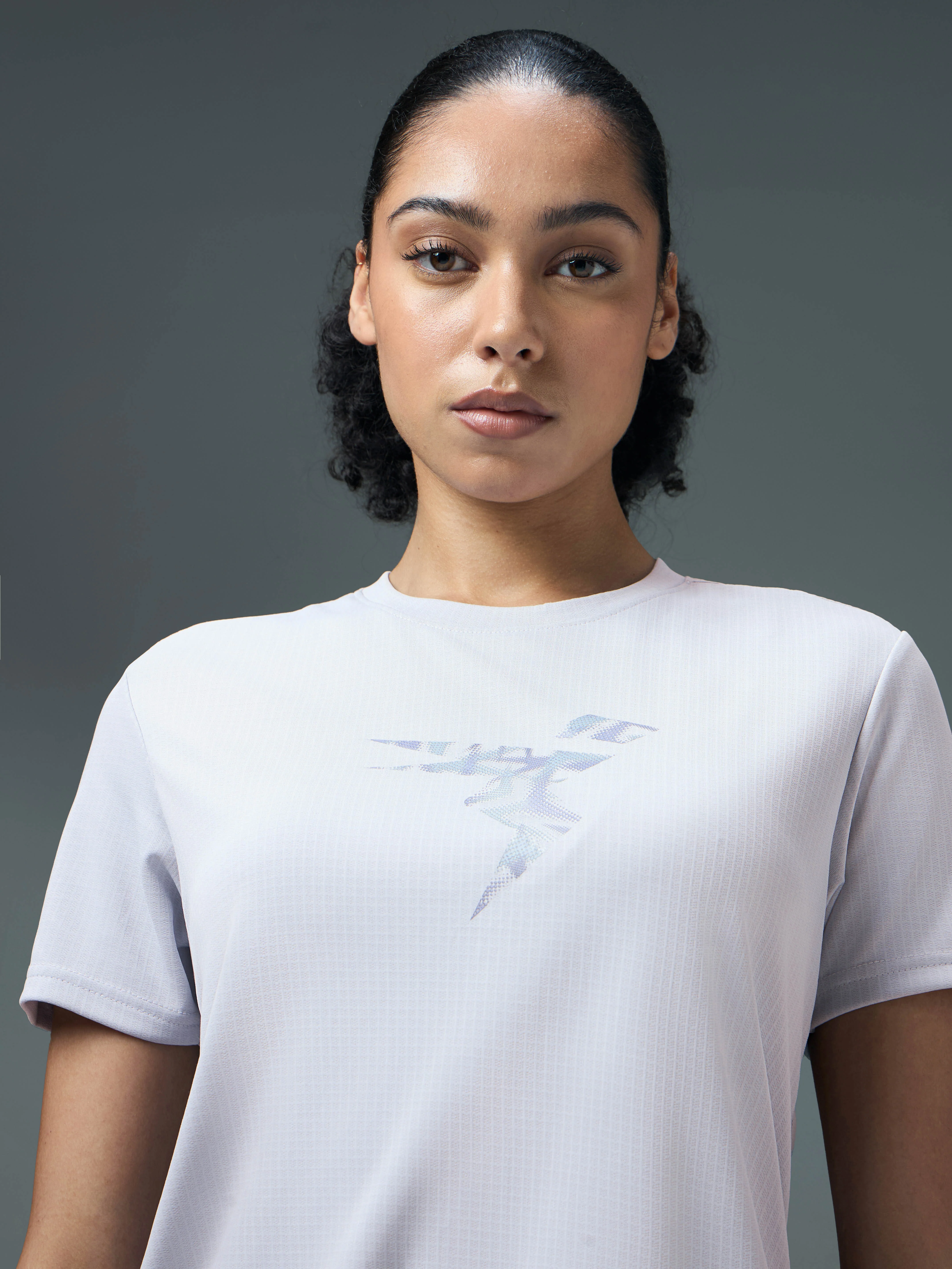 Women Printed Regular Fit Round Neck Sports Tee with TECHNOCOOL+ - Image 6