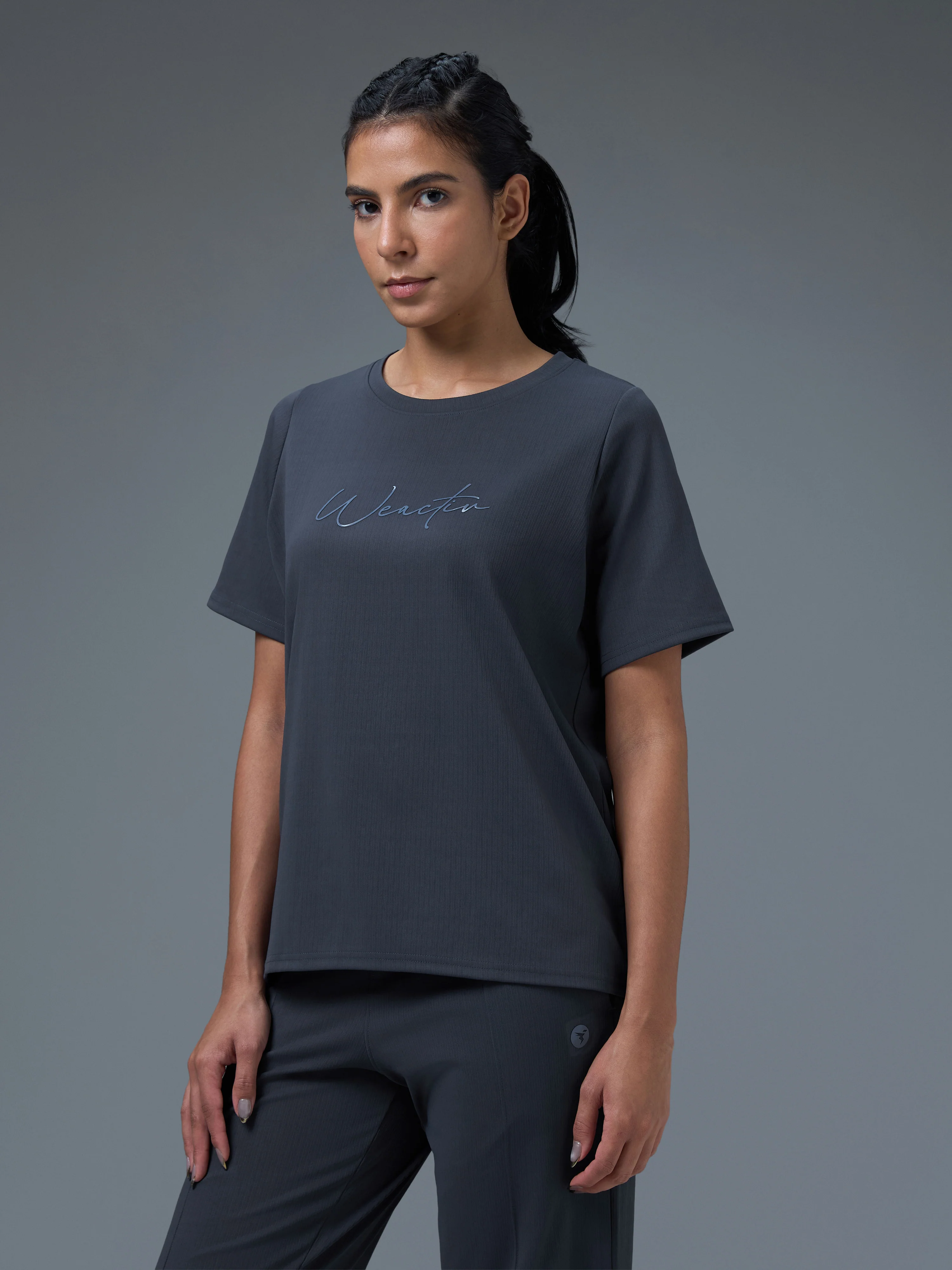 Women Printed Relaxed Fit Round Neck Sports Tee with ELASTO PLUS - Image 4