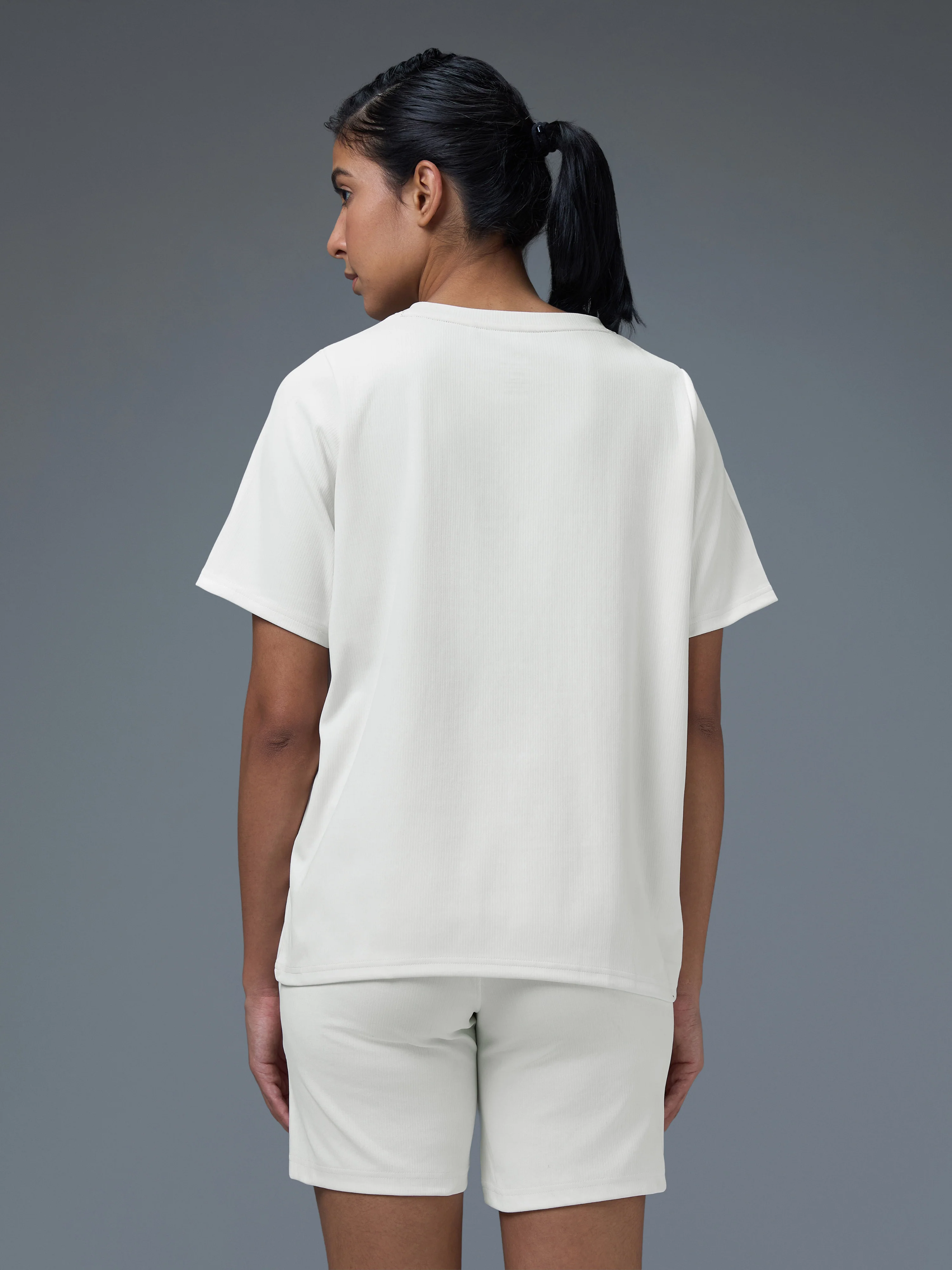 Women Printed Relaxed Fit Round Neck Sports Tee with ELASTO PLUS - Image 3