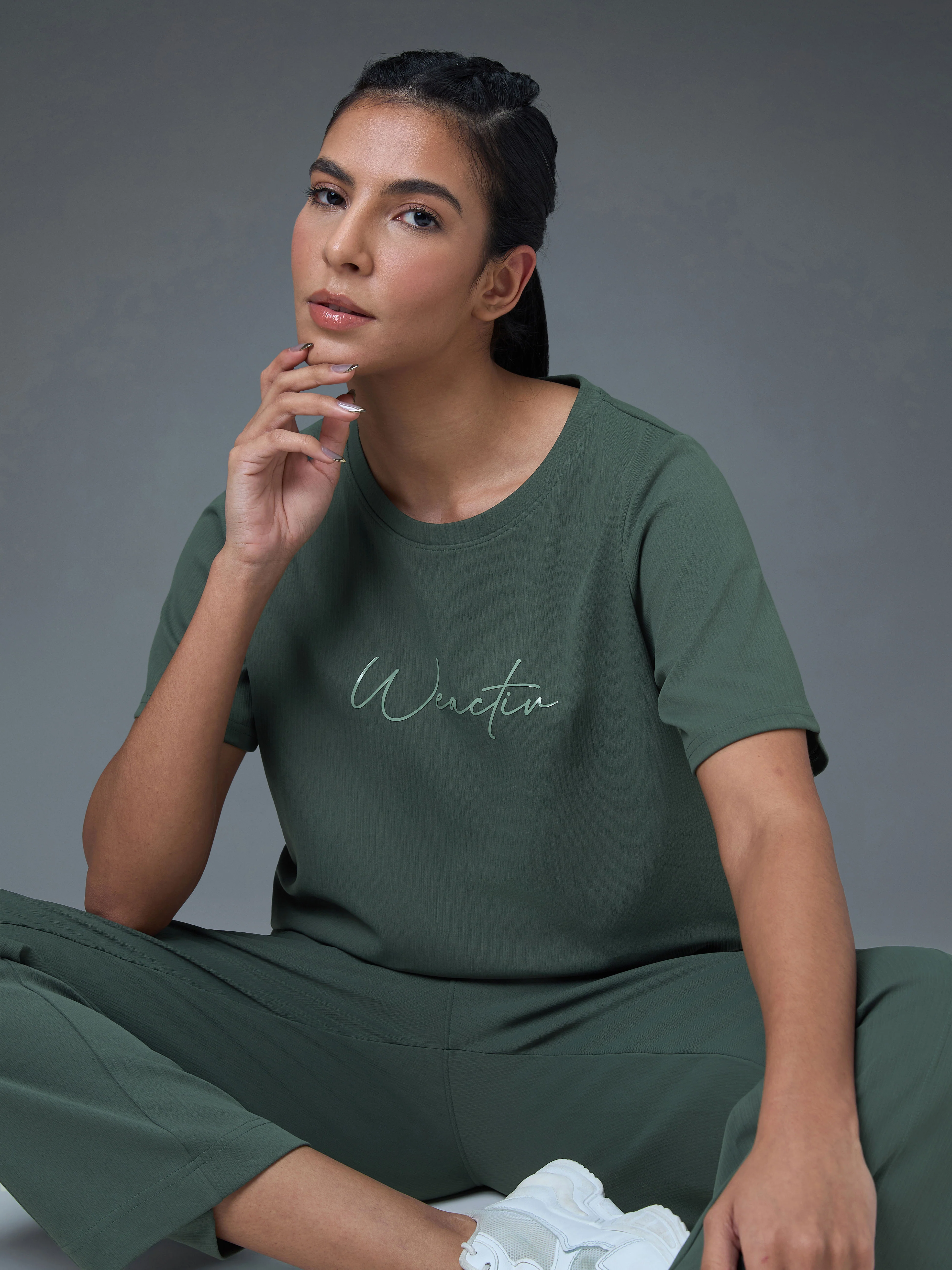 Women Printed Relaxed Fit Round Neck Sports Tee with ELASTO PLUS - Image 4