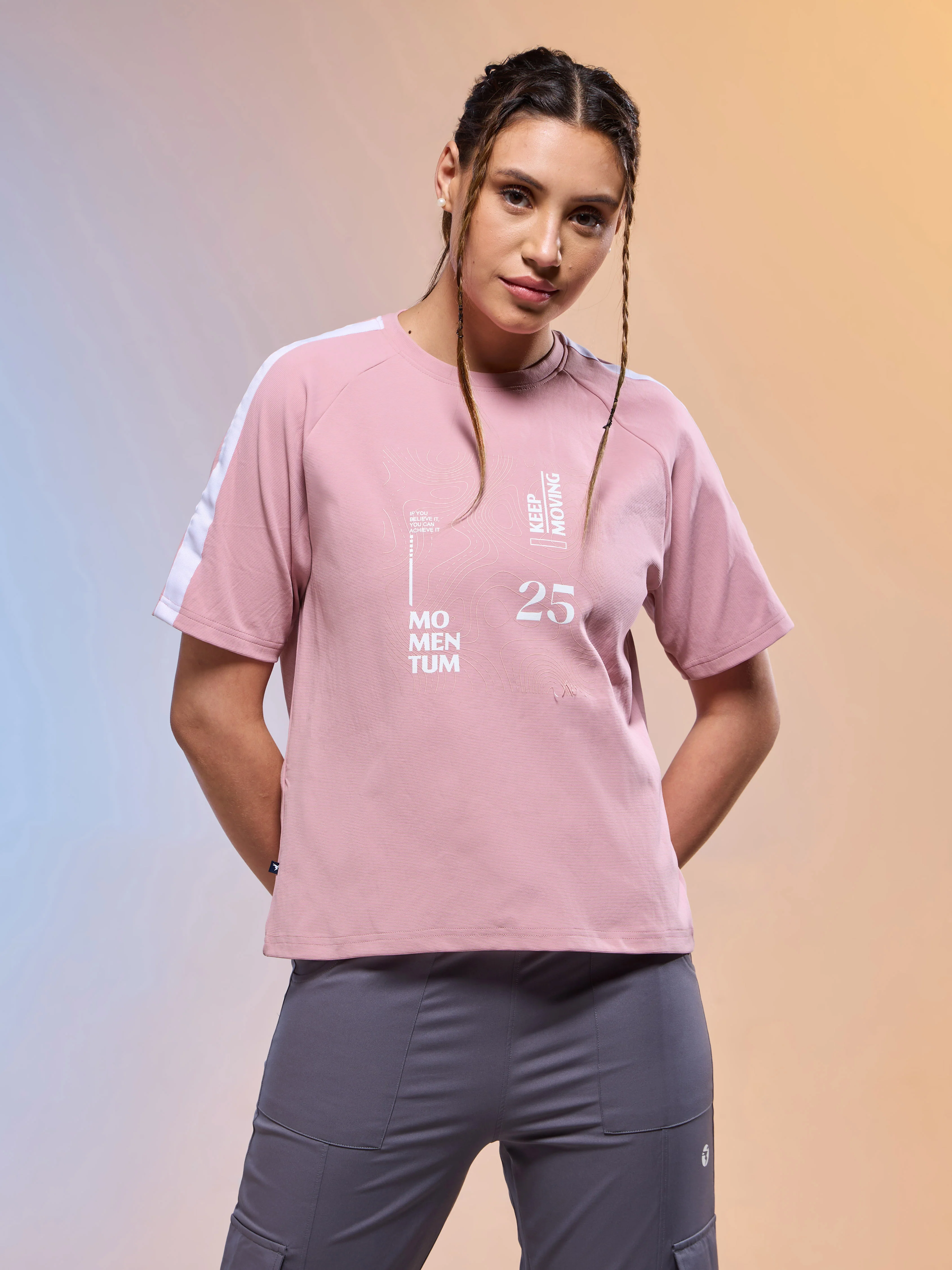 Women Printed Relaxed Fit Round Neck T-shirt with ELASTOPLUS - Image 2