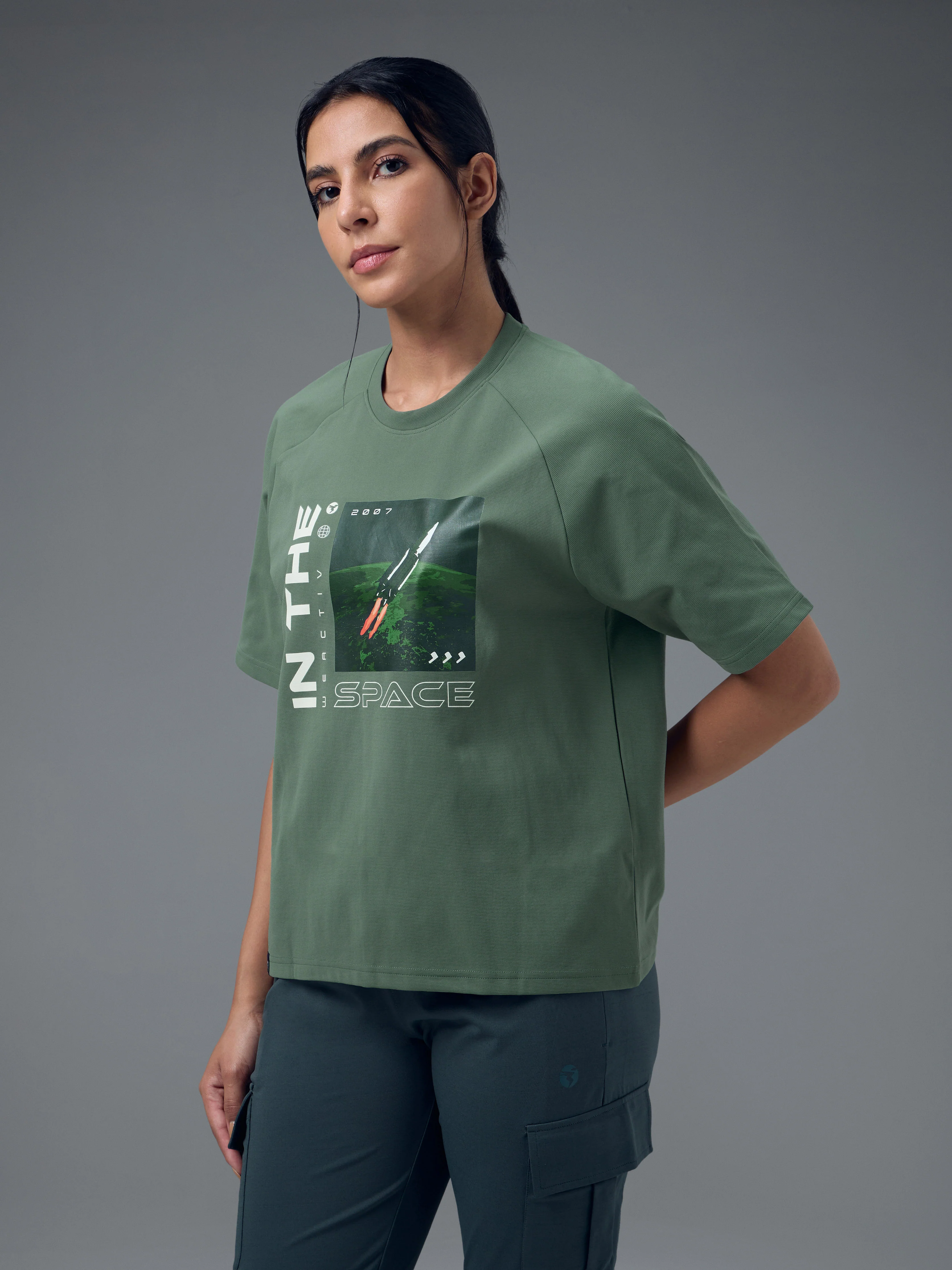 Women Printed Relaxed Fit Round Neck T-shirt with ELASTOPLUS - Image 4