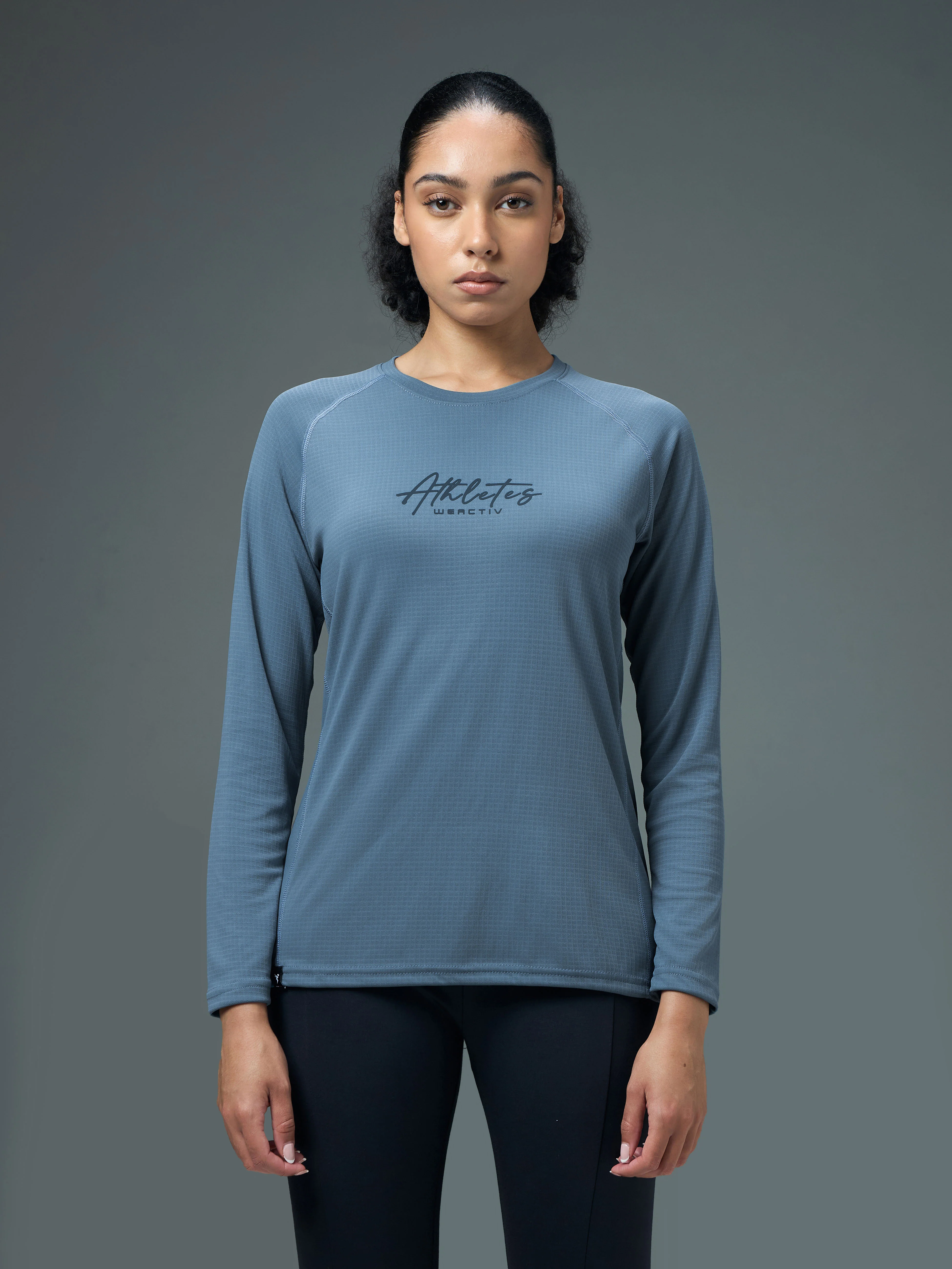Women Printed Slim Fit Round Neck Sports Tee for Yoga & Fitness with TECHNOCOOL+ - Image 2