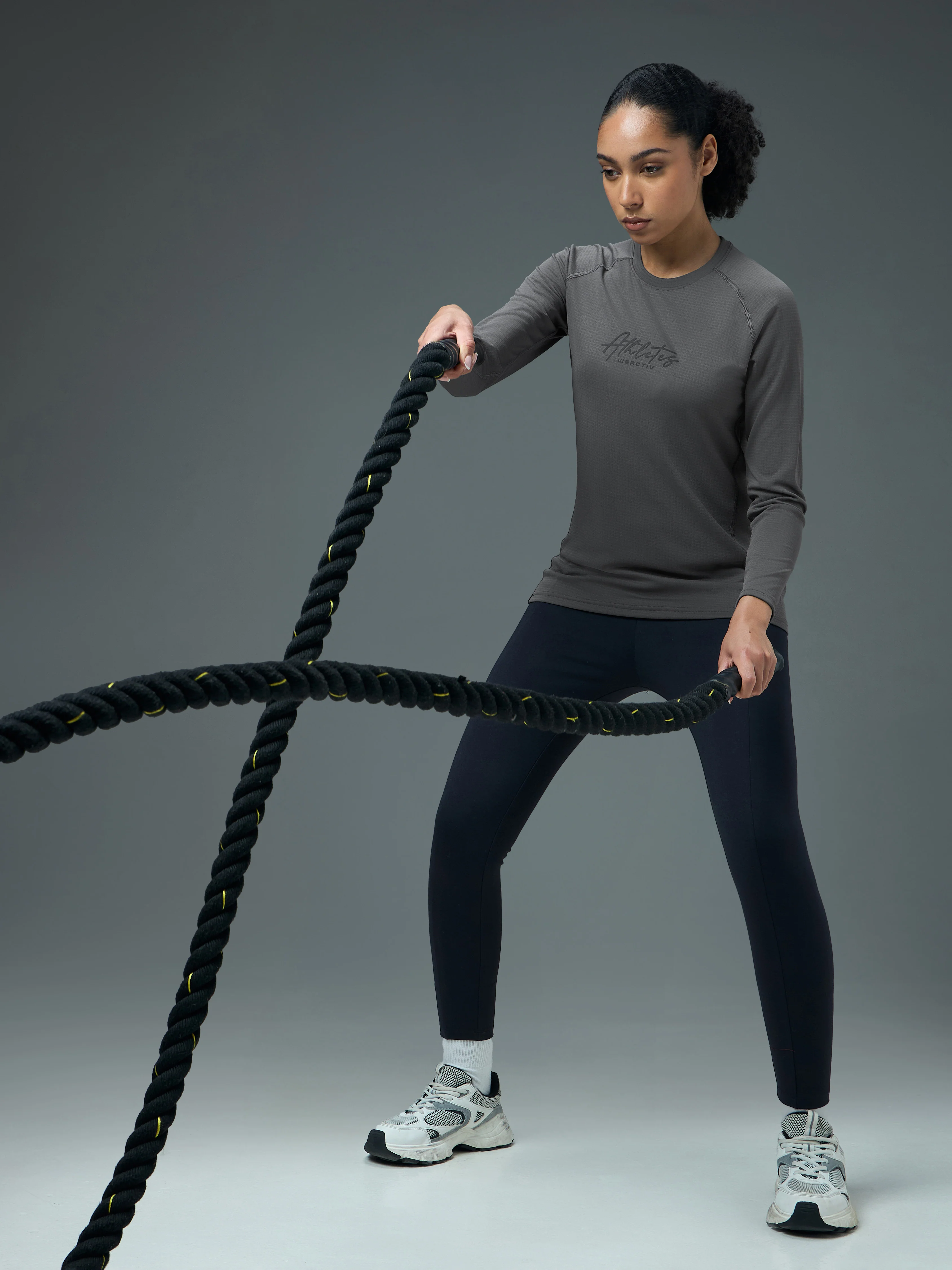 Women Printed Slim Fit Round Neck Sports Tee for Yoga & Fitness with TECHNOCOOL+ - Image 5