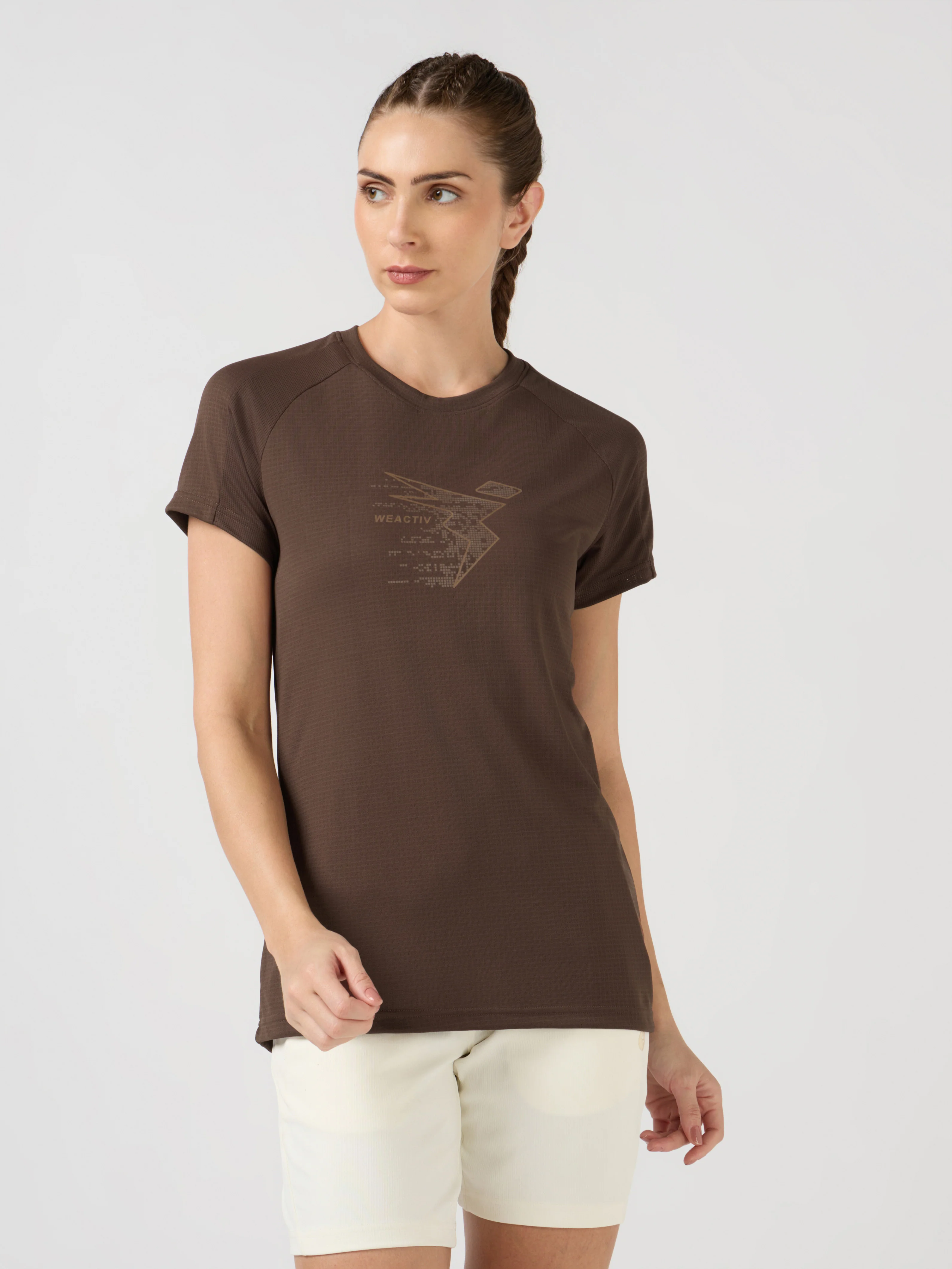 Women Printed Slim Fit Round Neck Sports Tee  with TECHNOCOOL+ - Image 2