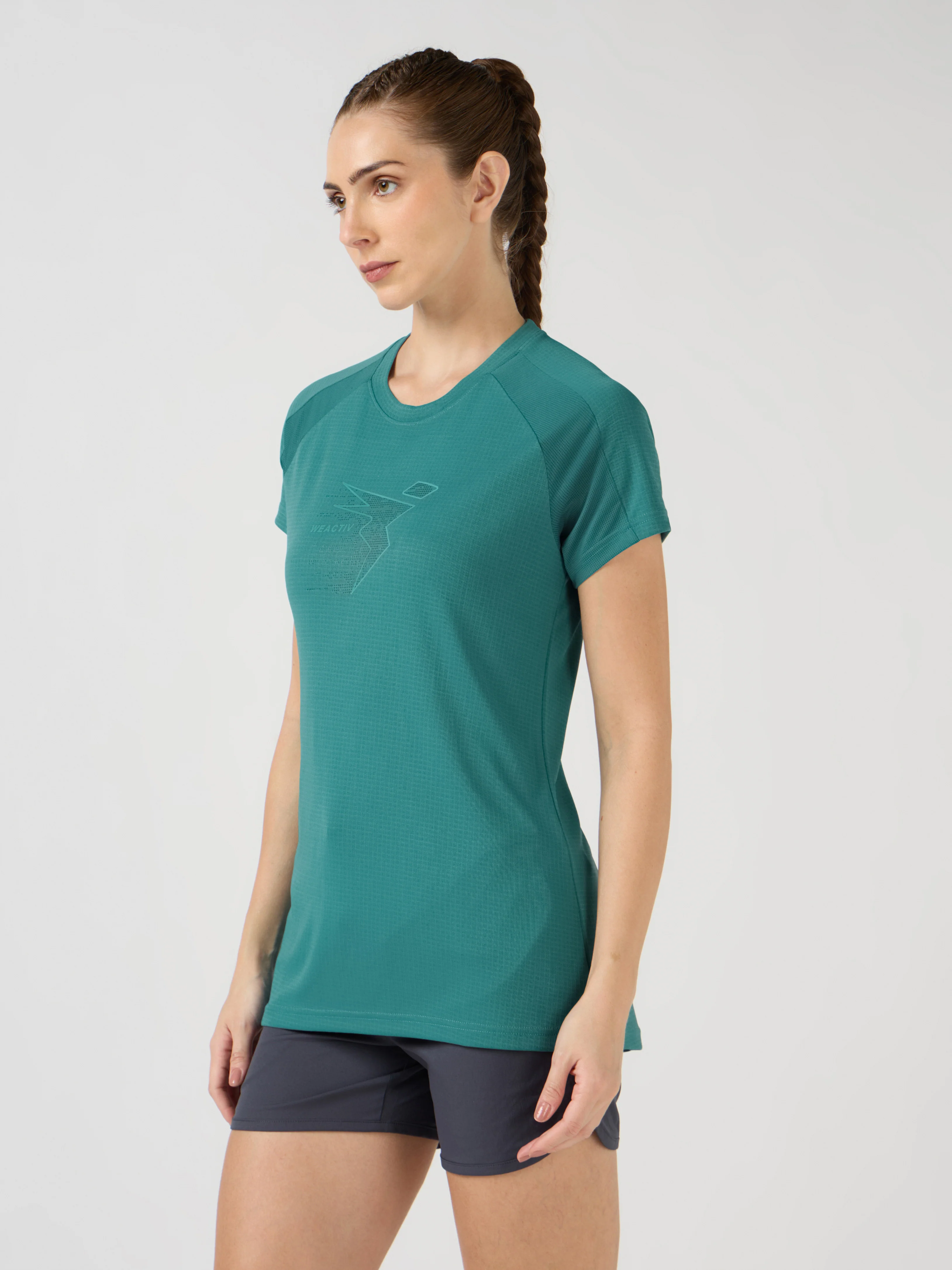 Women Printed Slim Fit Round Neck Sports Tee with TECHNOCOOL+ - Image 4