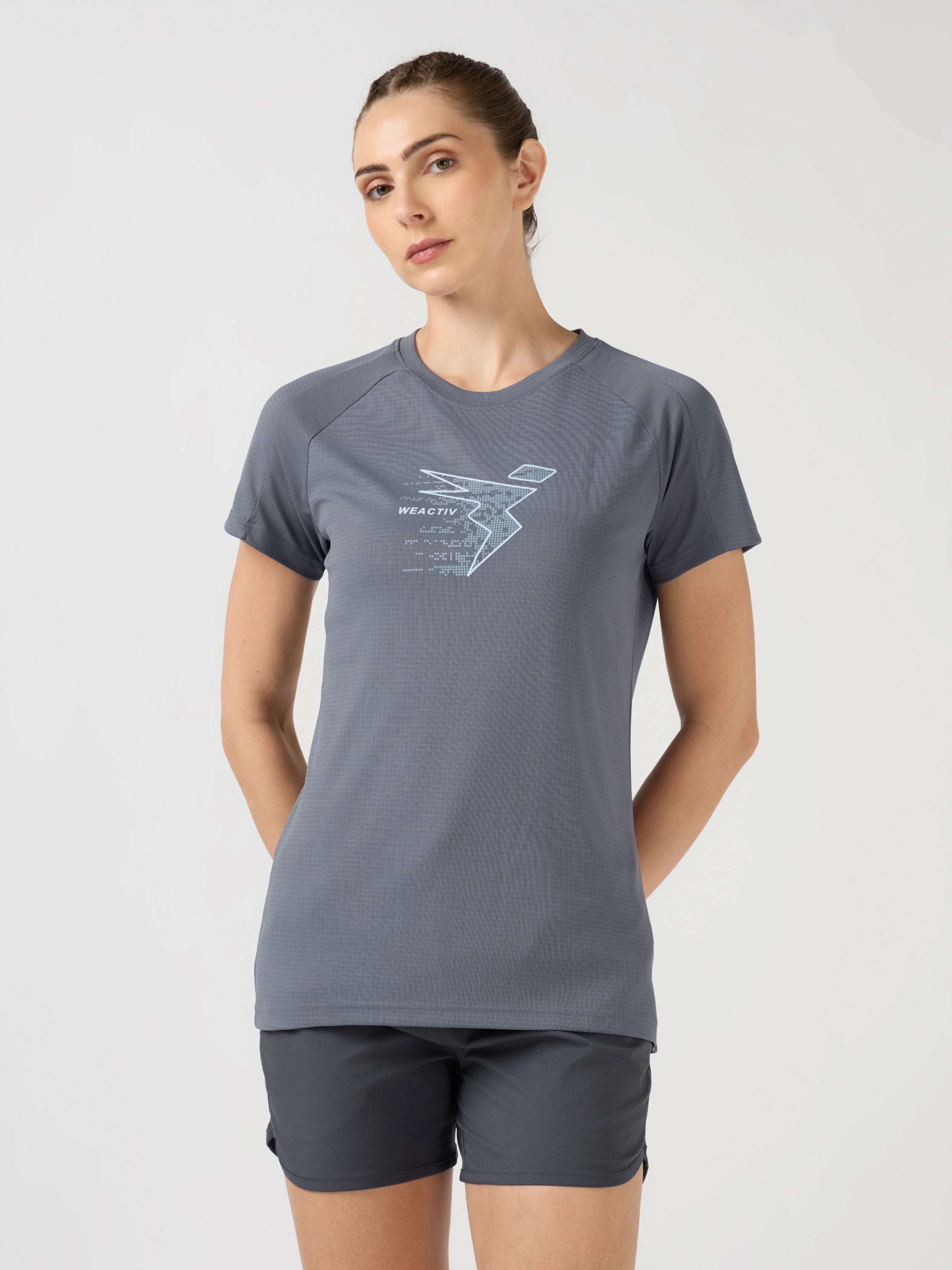Women Printed Slim Fit Round Neck Sports Tee  with TECHNOCOOL+ - Image 2