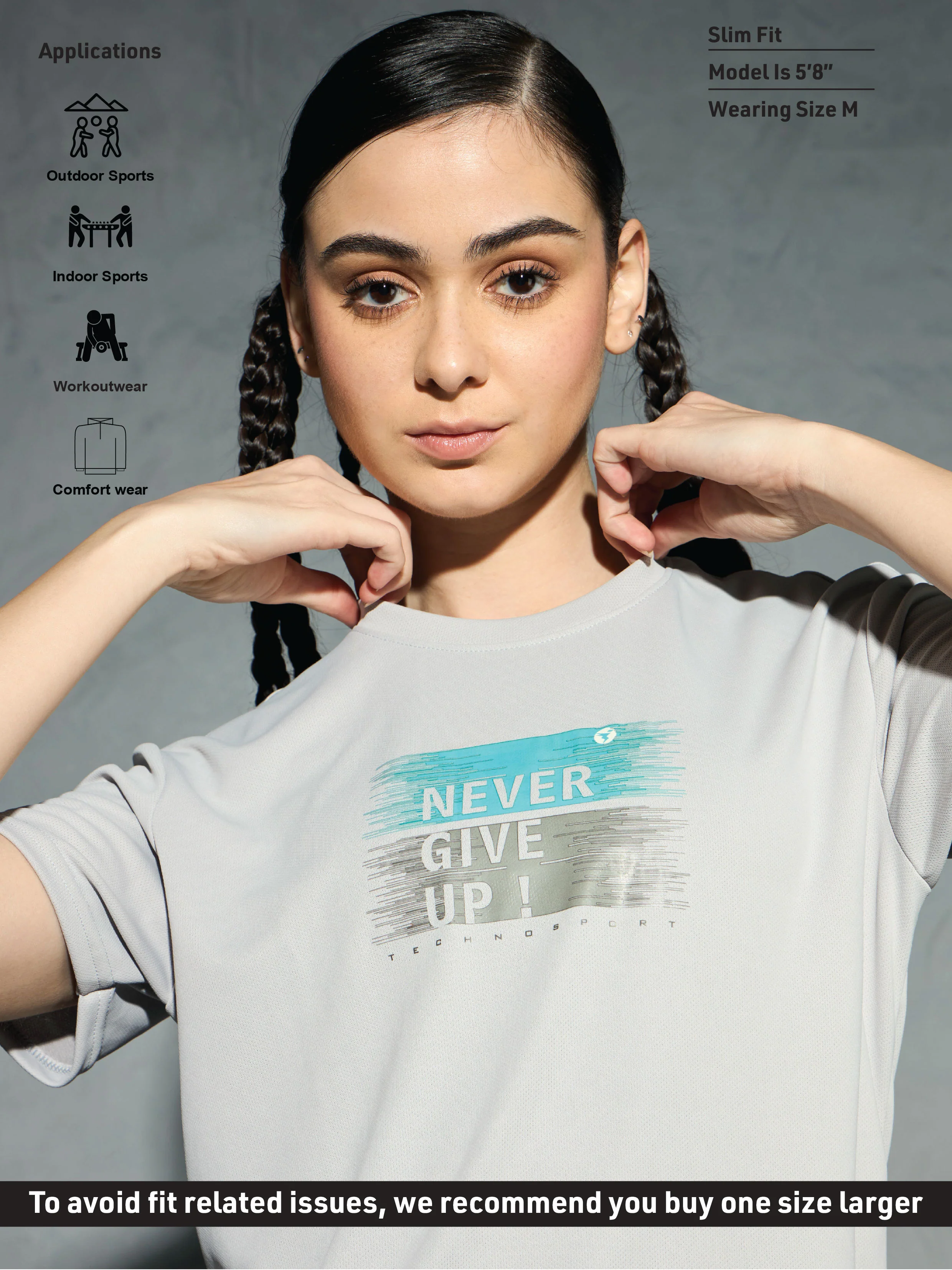 Women Printed Slim Fit Round Neck T-shirt with TECHNOCOOL+ - Image 6