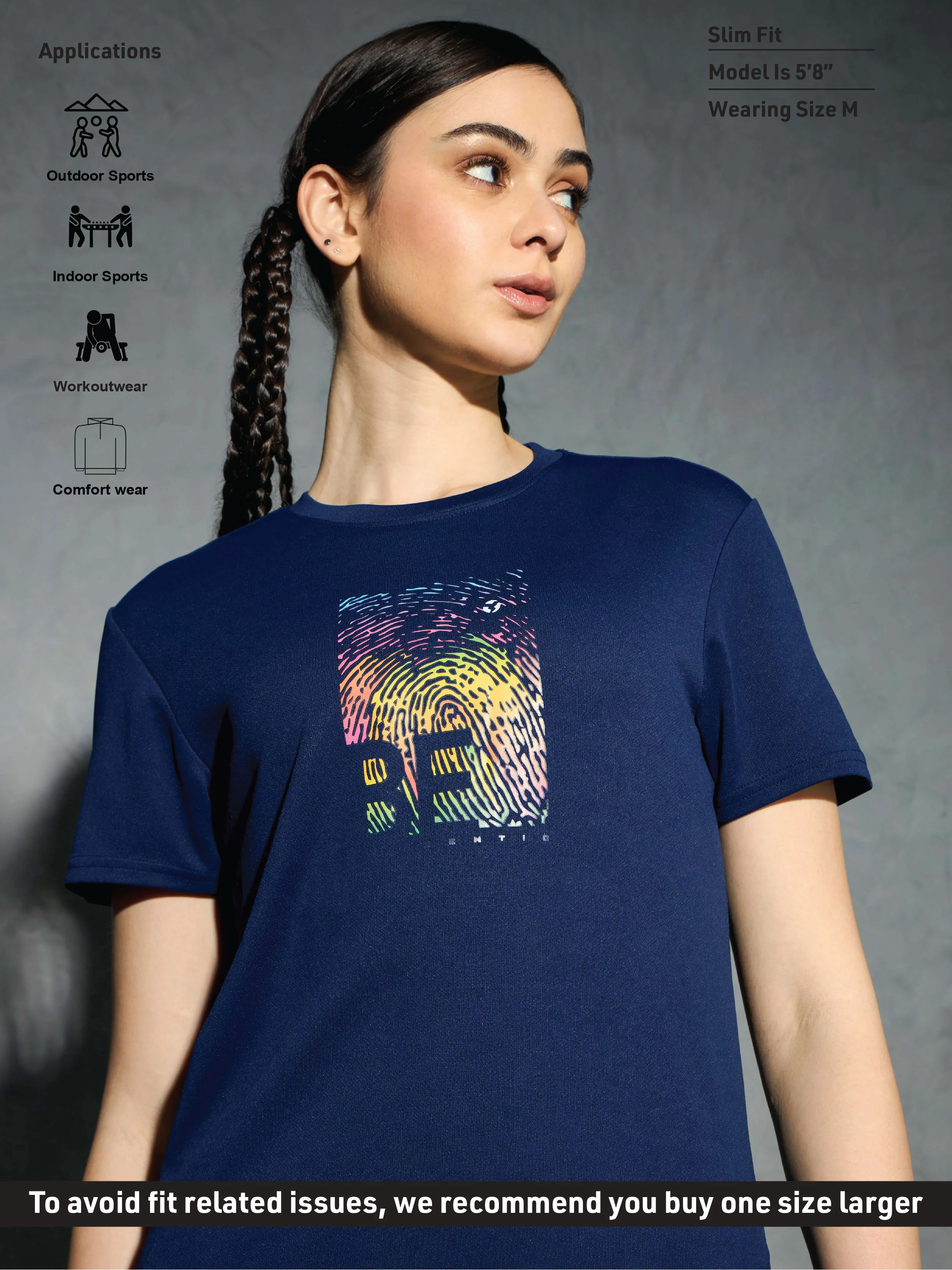 Women Printed Slim Fit Round Neck T-shirt with TECHNOCOOL+ - Image 6