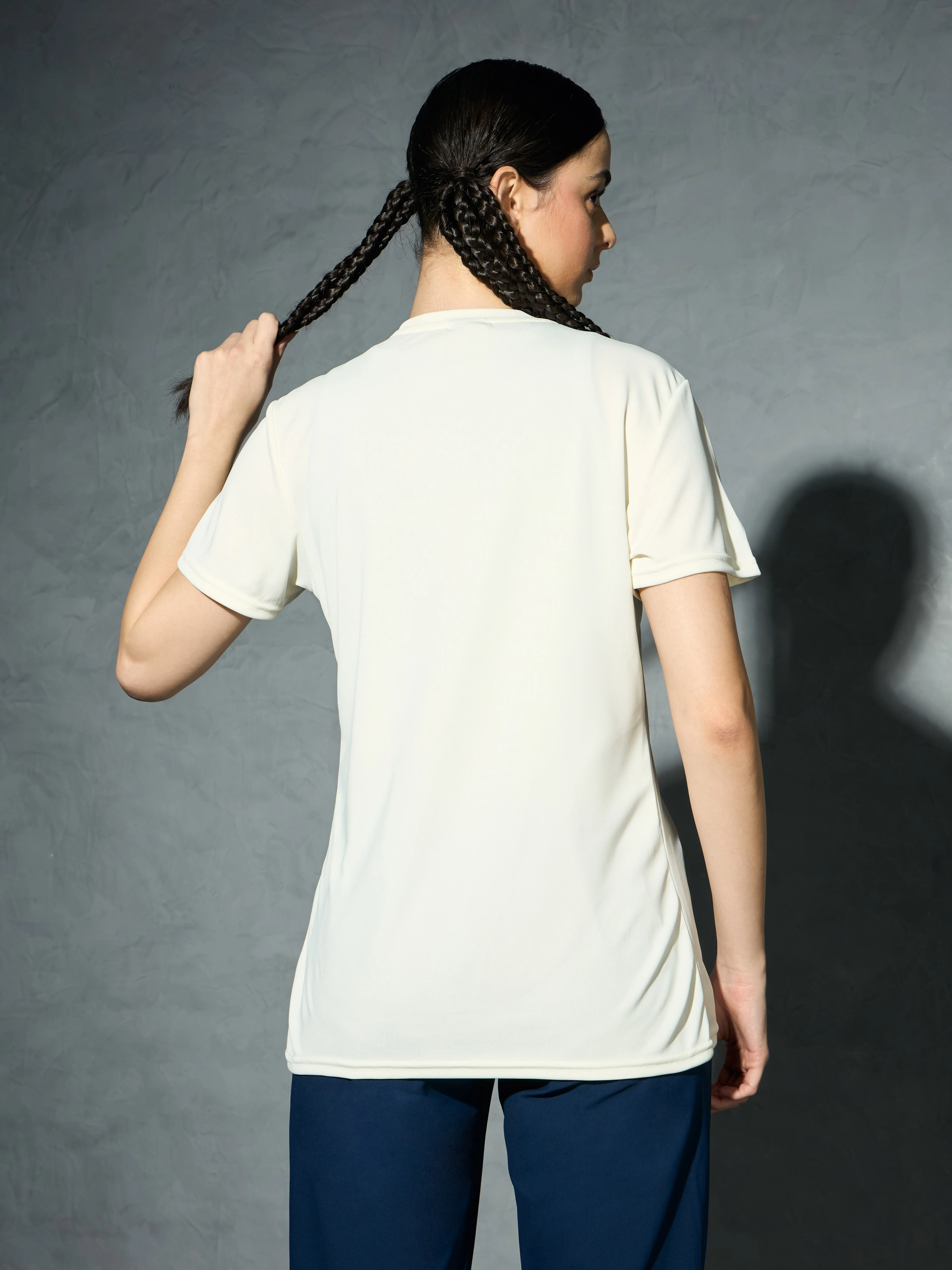 Women Printed Slim Fit Round Neck T-shirt with TECHNOCOOL+ - Image 2