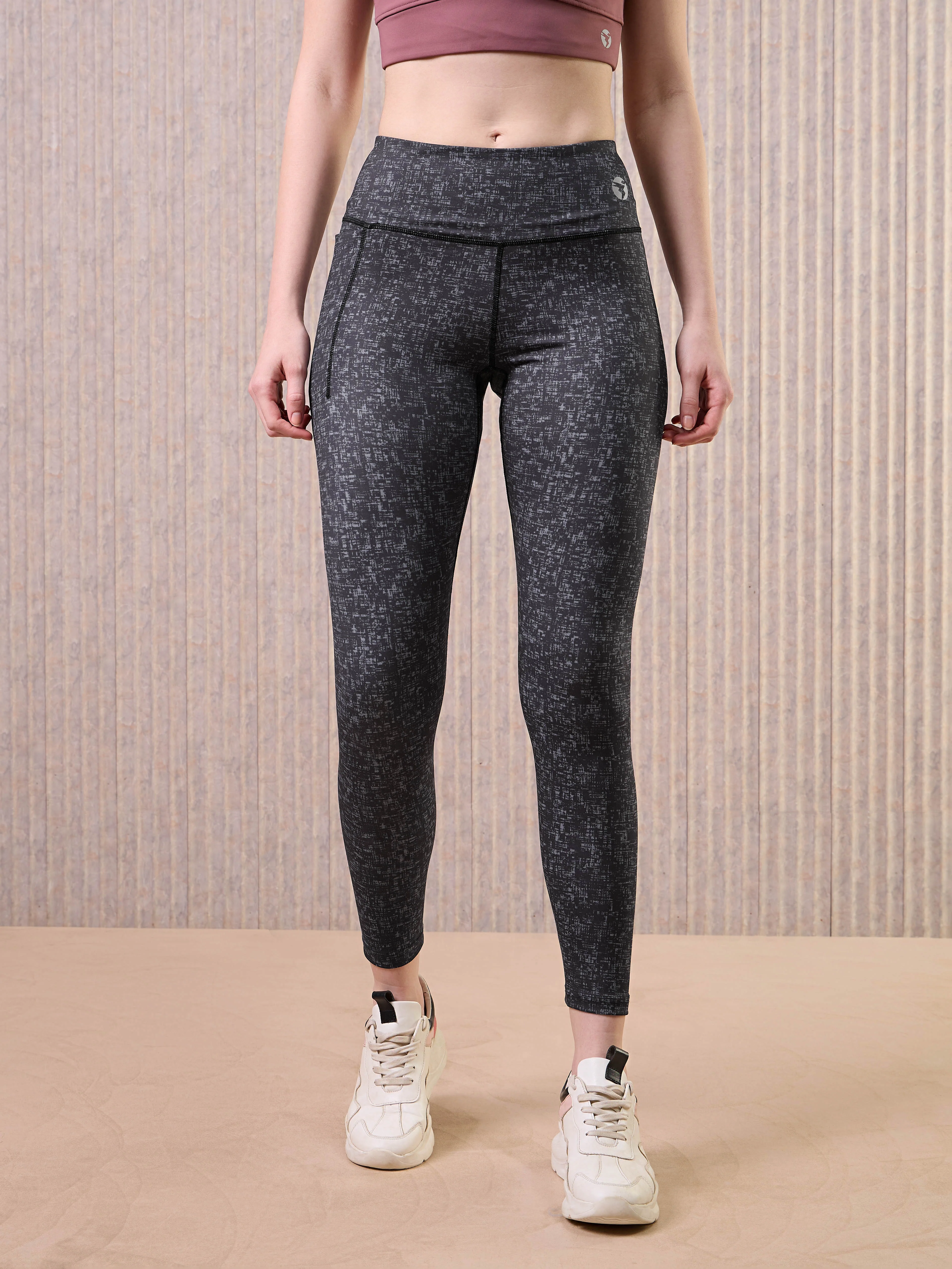 Women Printed Slim Fit Tights with ELASTO PLUS - Image 2