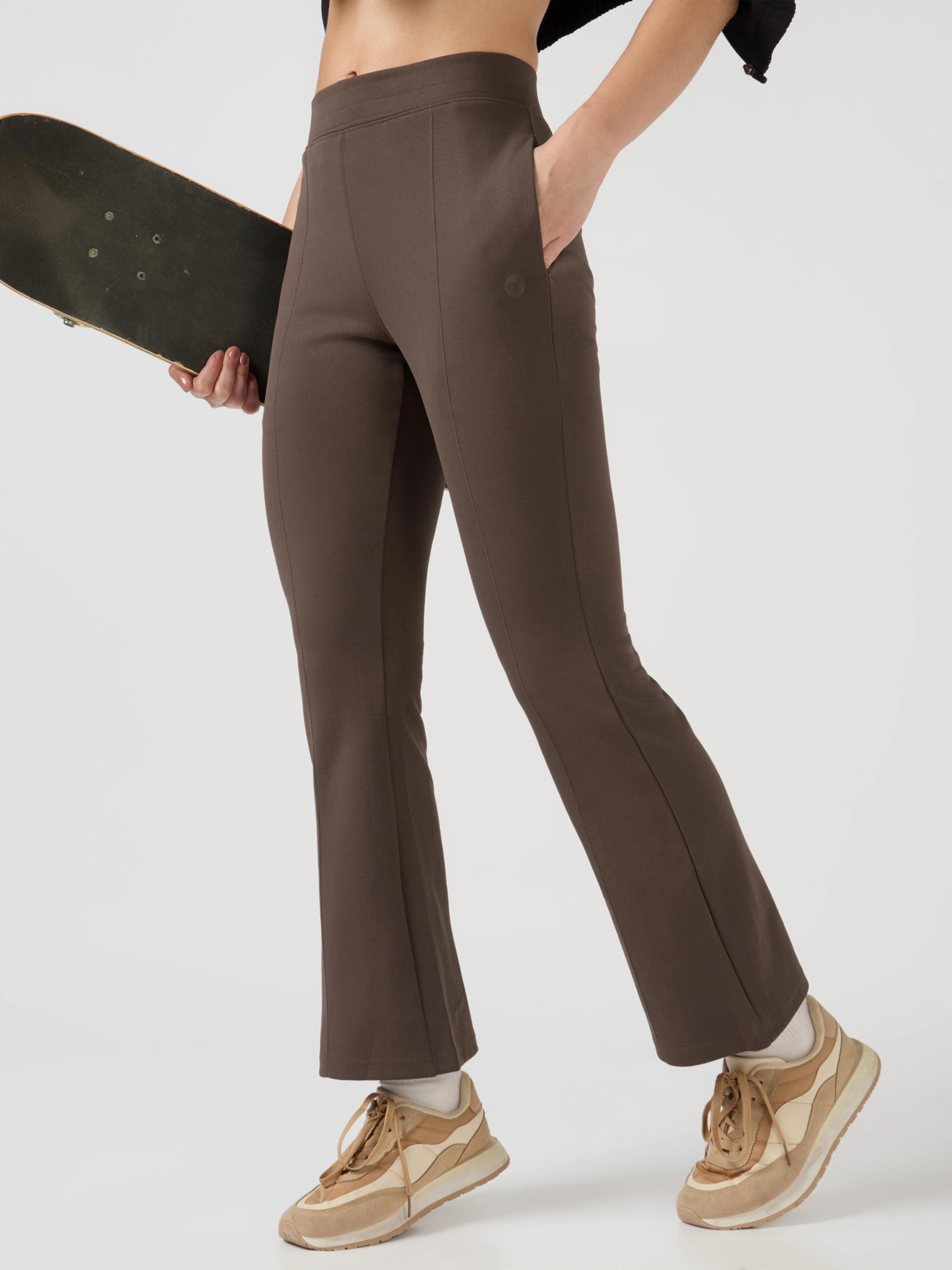 Women Solid Fit & Flare Pants with ELASTO PLUS