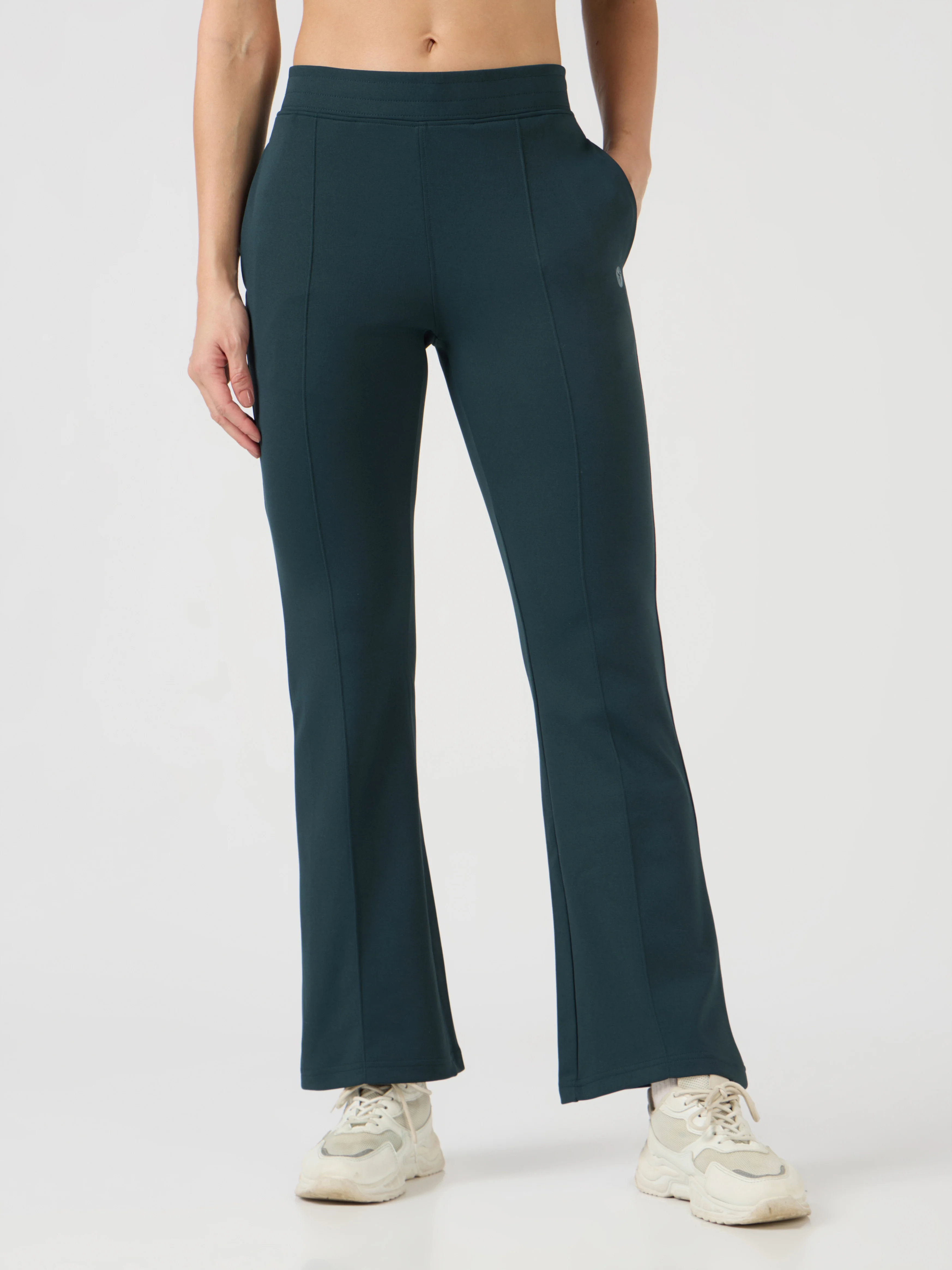 Women Solid Fit & Flare Pants with ELASTO PLUS - Image 2