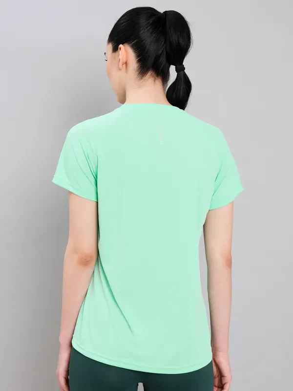 Women Abstract Print Slim Fit Crew Neck T-shirt with TECHNO COOL+ - Image 3