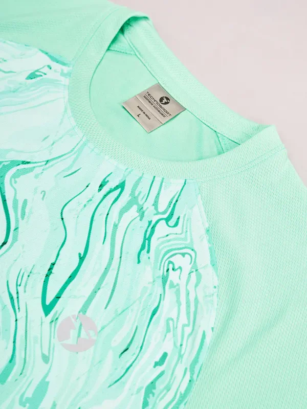 Women Abstract Print Slim Fit Crew Neck T-shirt with TECHNO COOL+ - Image 8