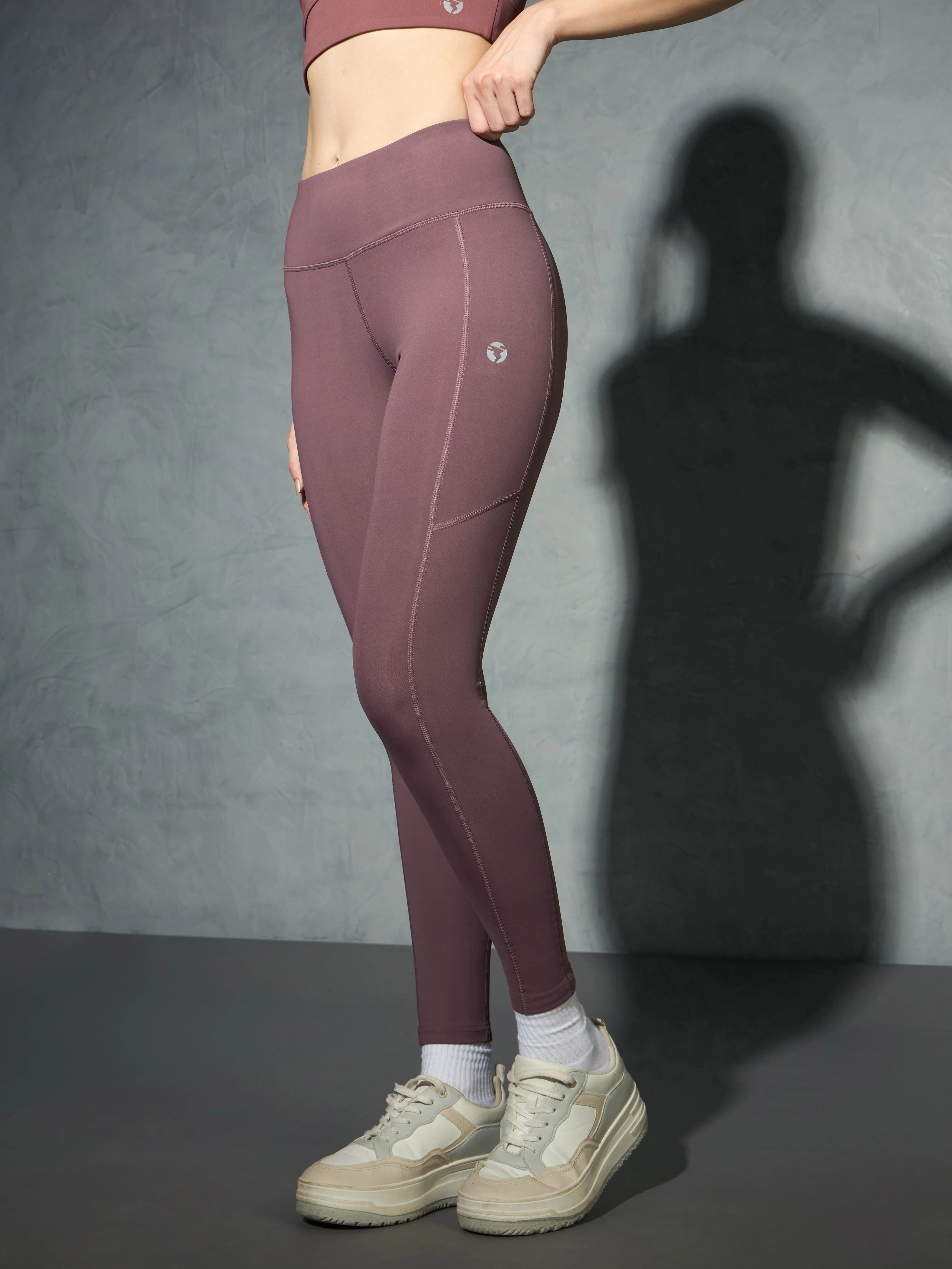 Women Solid Slim Fit Tights with ELASTO LITE