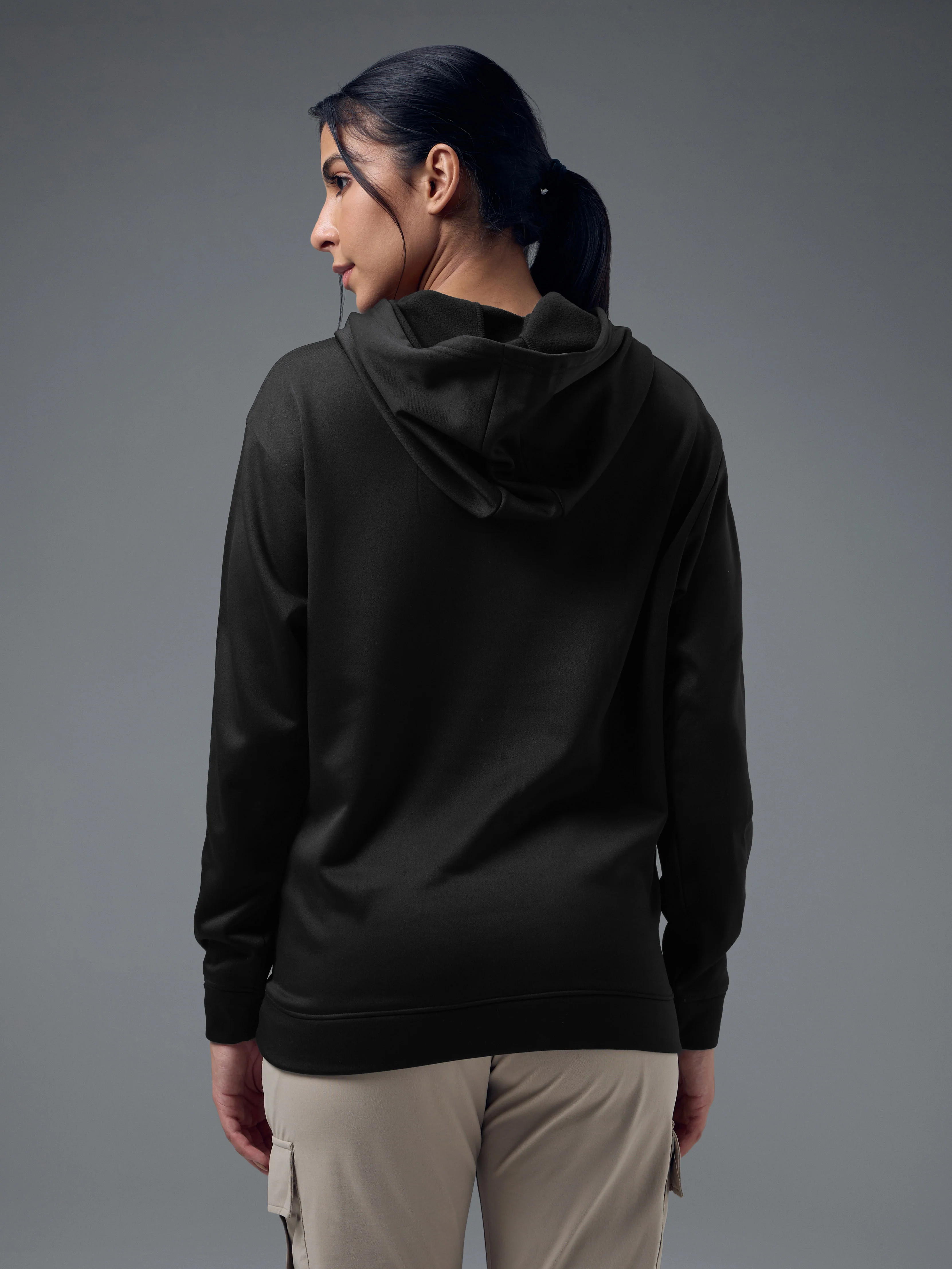 Women Slim Fit Hooded Sports Sweatshirt with TECHNOWARM+ - Image 3