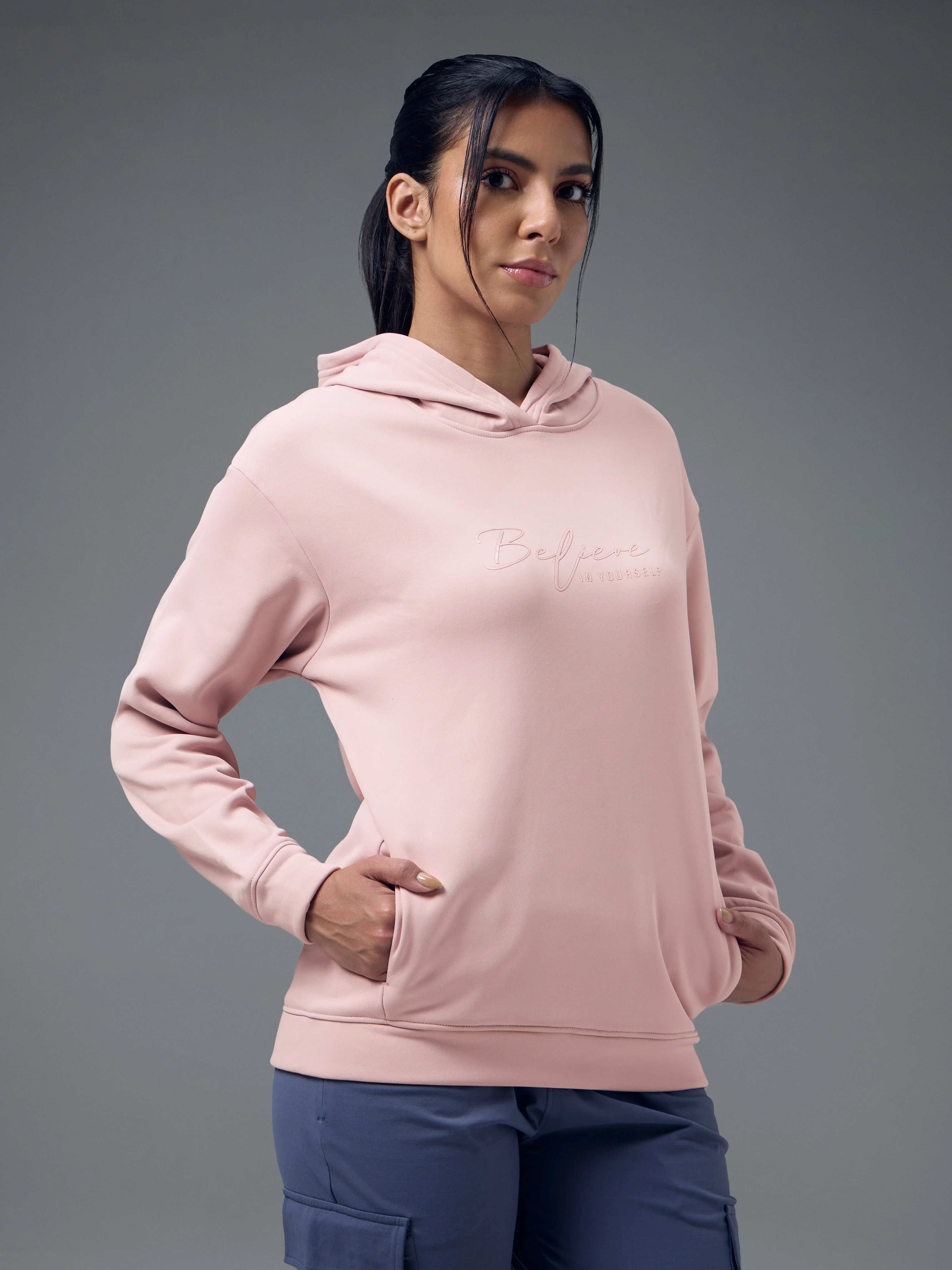 Women Slim Fit Hooded Sports Sweatshirt with TECHNOWARM+