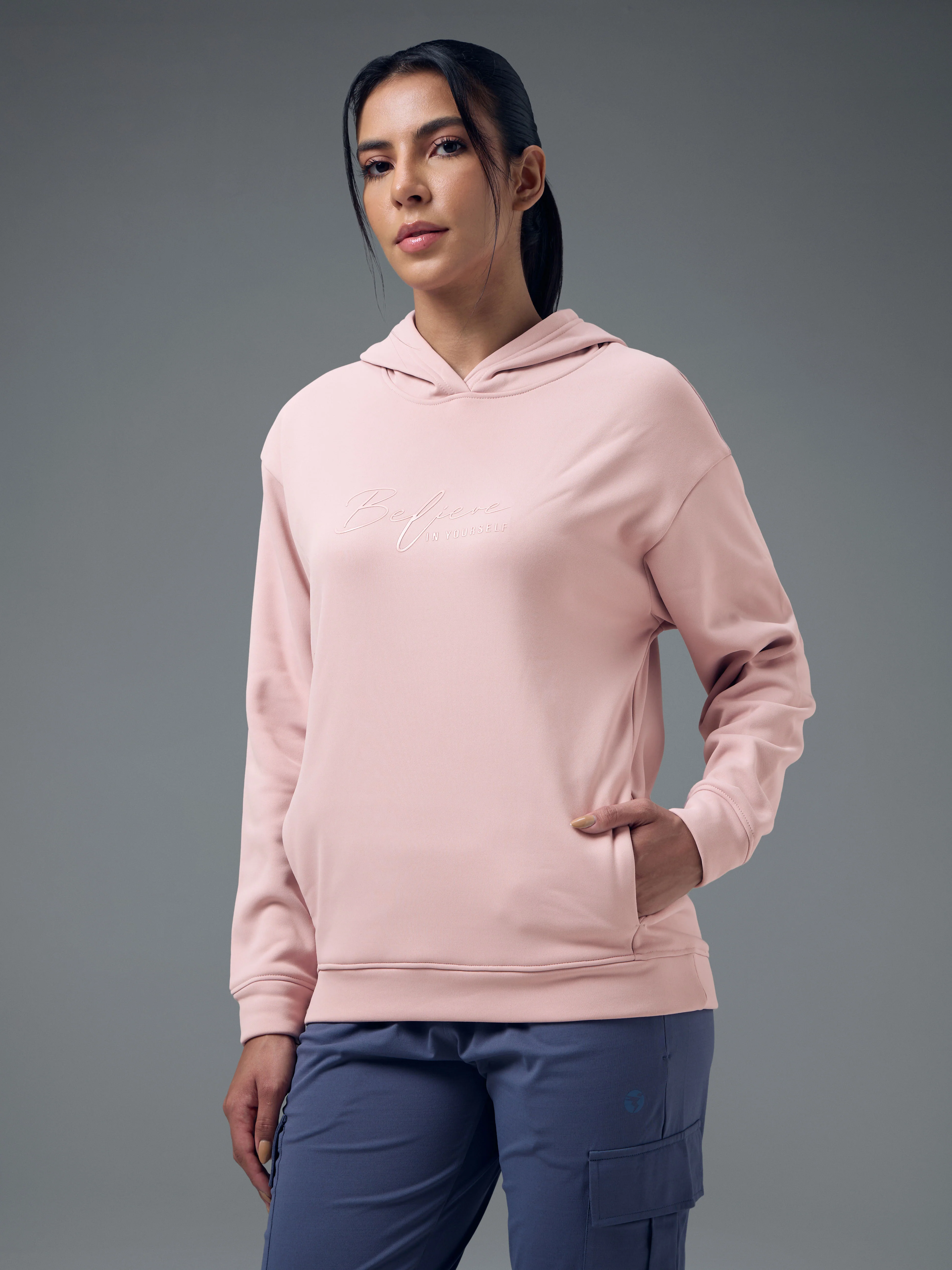 Women Slim Fit Hooded Sports Sweatshirt with TECHNOWARM+ - Image 5